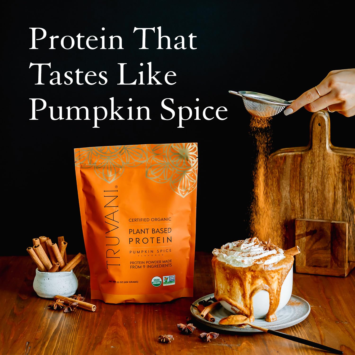 Truvani Organic Vegan Protein Powder Pumpkin Spice - 20g of Plant Based Protein Truvani buy supplements canada
