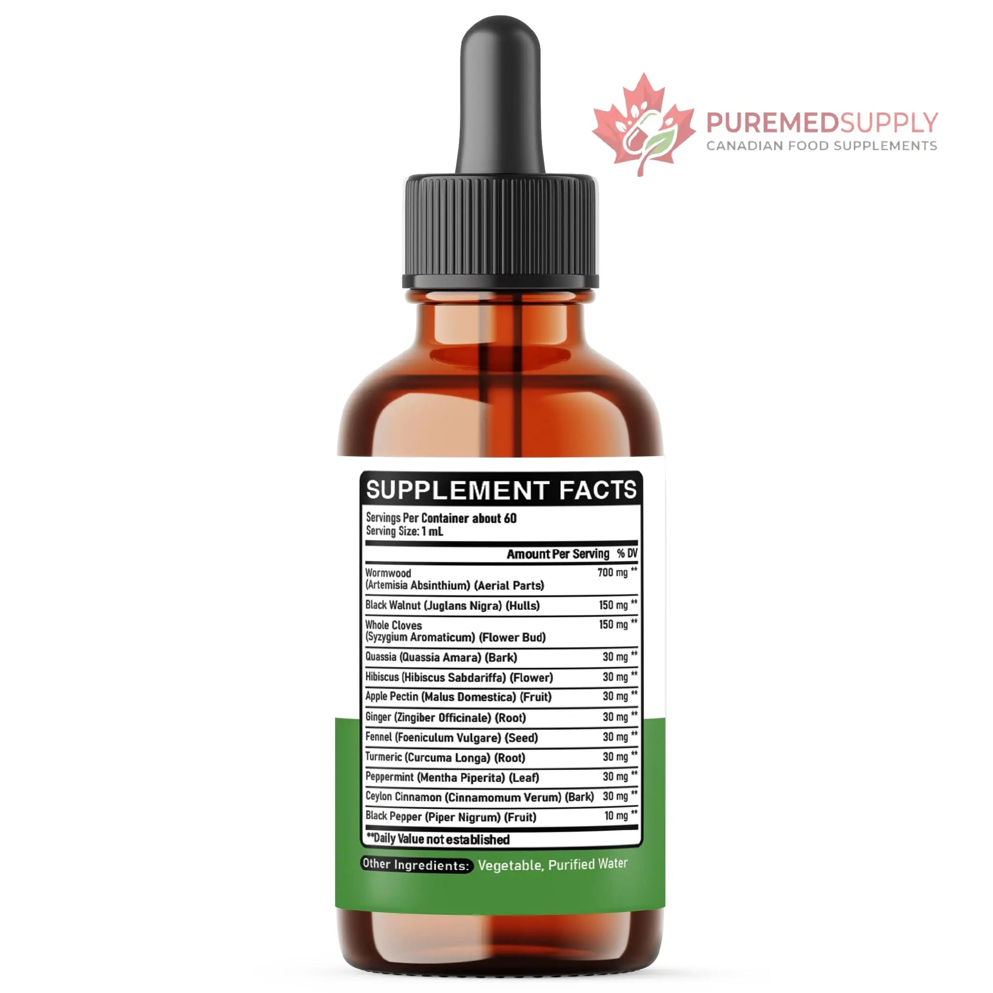 DEDICAD 12in1 Wormwood Liquid Drops - Black Walnut Wormwood Tincture Liquid Extract Whole Cloves and 9 More Herbs - 60 Days Supply DEDICAD buy supplements canada