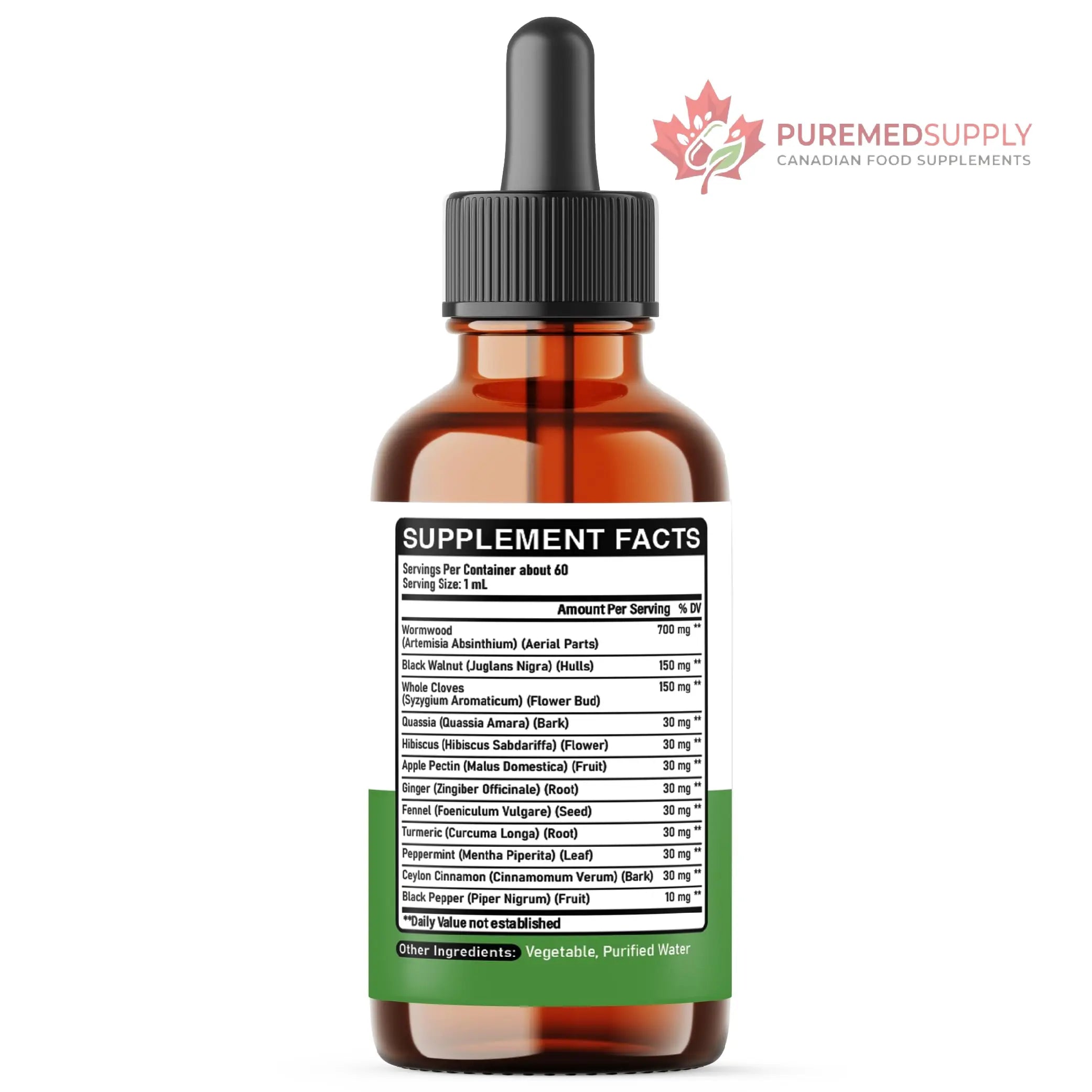 DEDICAD 12in1 Wormwood Liquid Drops - Black Walnut Wormwood Tincture Liquid Extract Whole Cloves and 9 More Herbs - 60 Days Supply DEDICAD buy supplements canada
