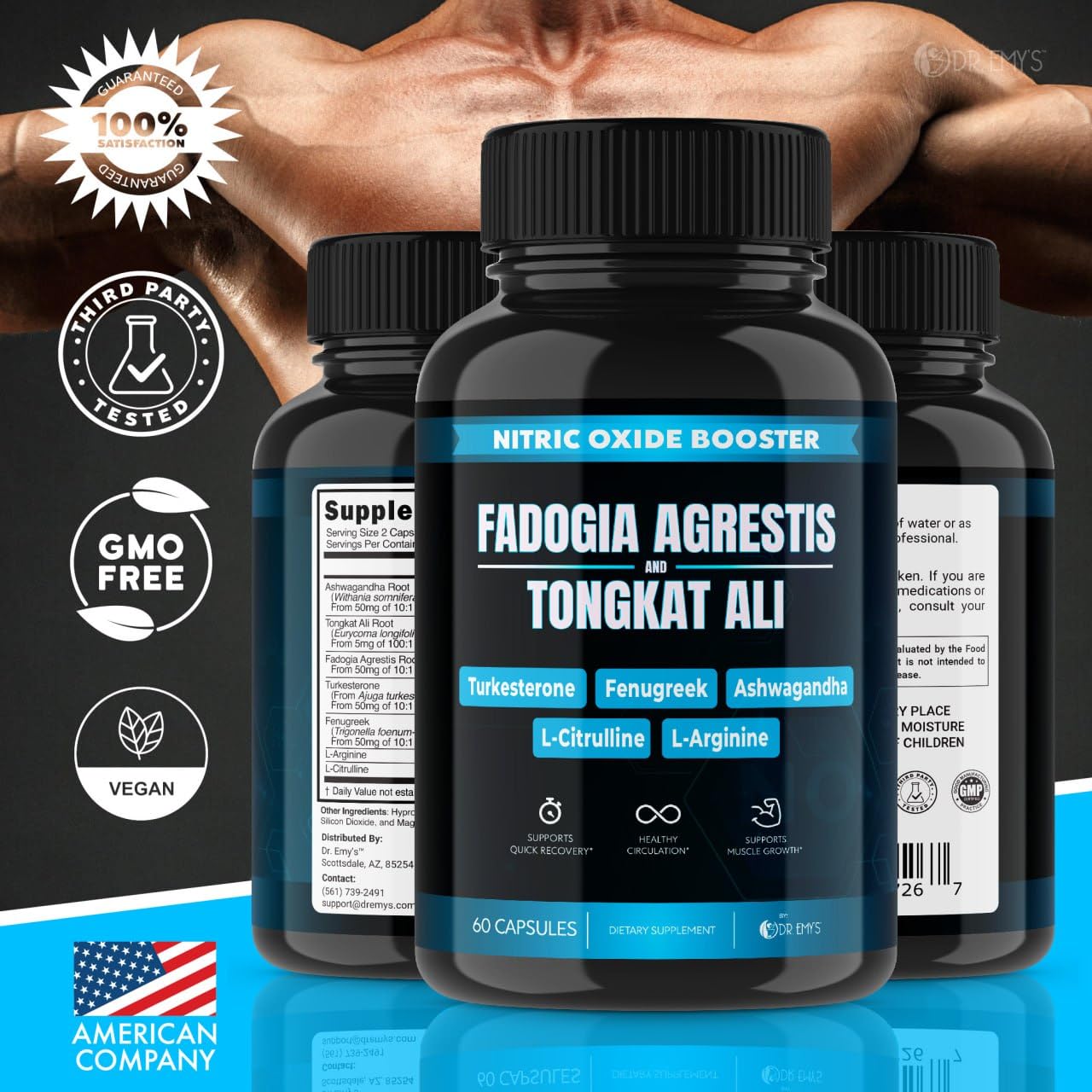 (2 Pack) Tongkat Ali Fadogia Agrestis Nitric Oxide Ashwagandha Supplement for Men Dr. Emy's buy supplements canada