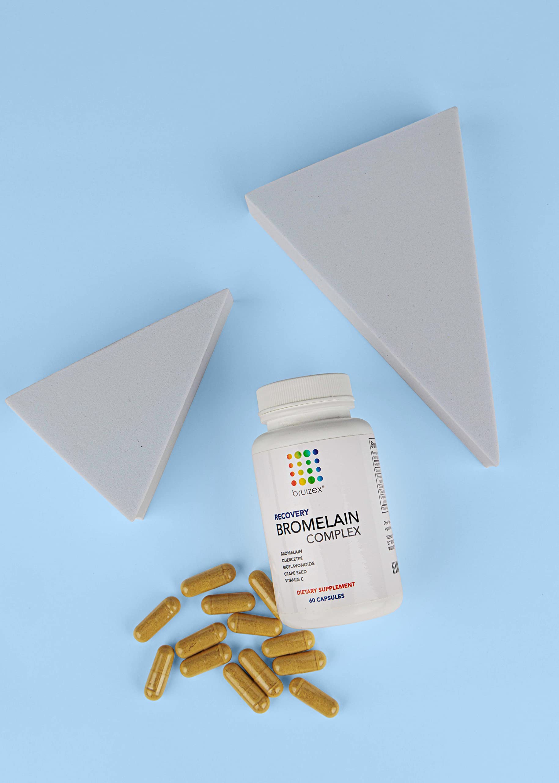 Bruizex Bromelain & Quercetin Recovery Complex - Post Surgery Recovery Bruising, Swelling Relief, Lymphatic Drainage - Post 360 lipo, BBL, Liposuction, Tummy Tuck - Non GMO - 60 Capsules Bruizex buy supplements canada