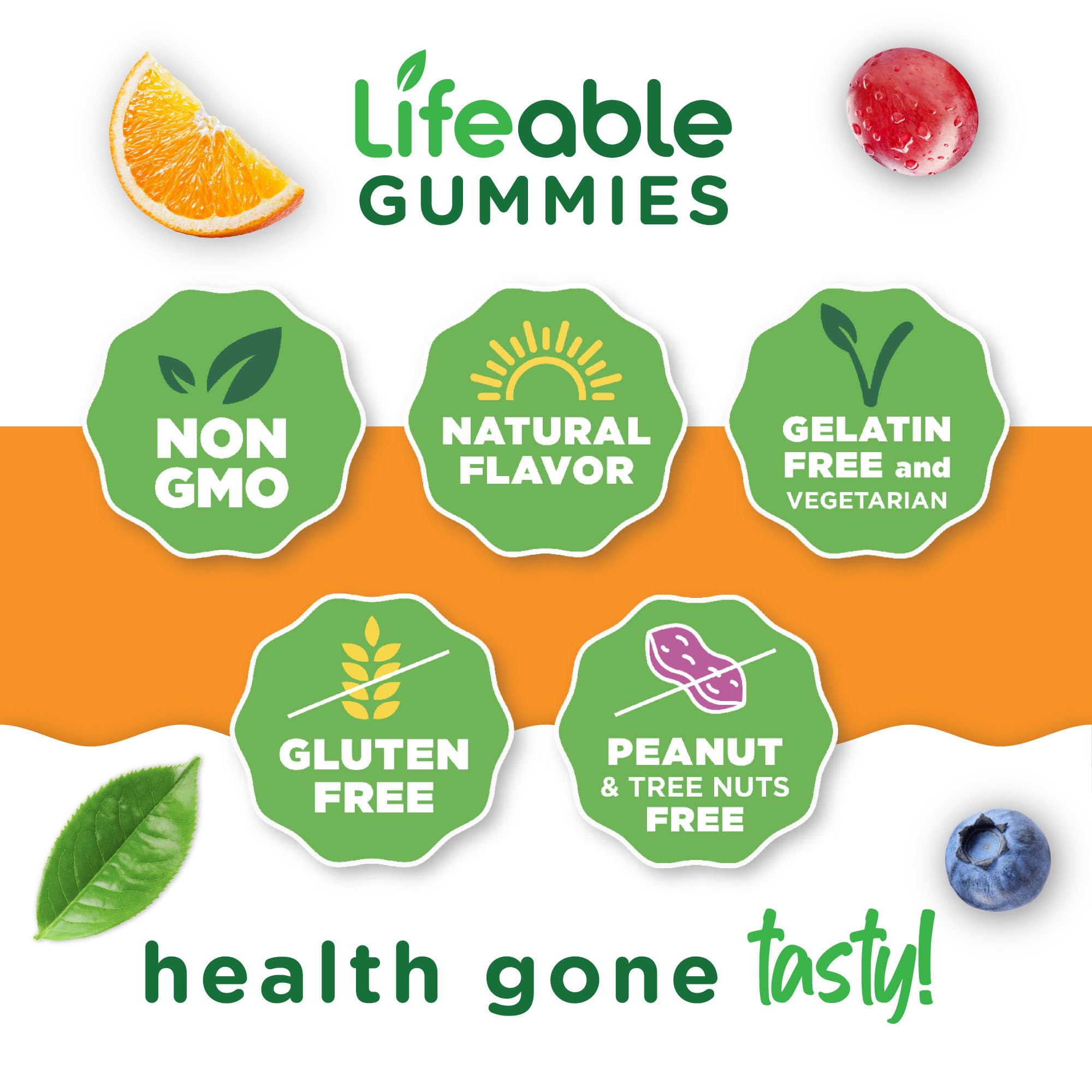 Lifeable Sugar Free Fiber Gummies for Adults | 4g | Great Tasting Fiber Supplement Gummies | Keto Friendly, Gluten Free, Vegan, Non GMO Prebiotic Fiber | for Digestive Health | 90 Gummies