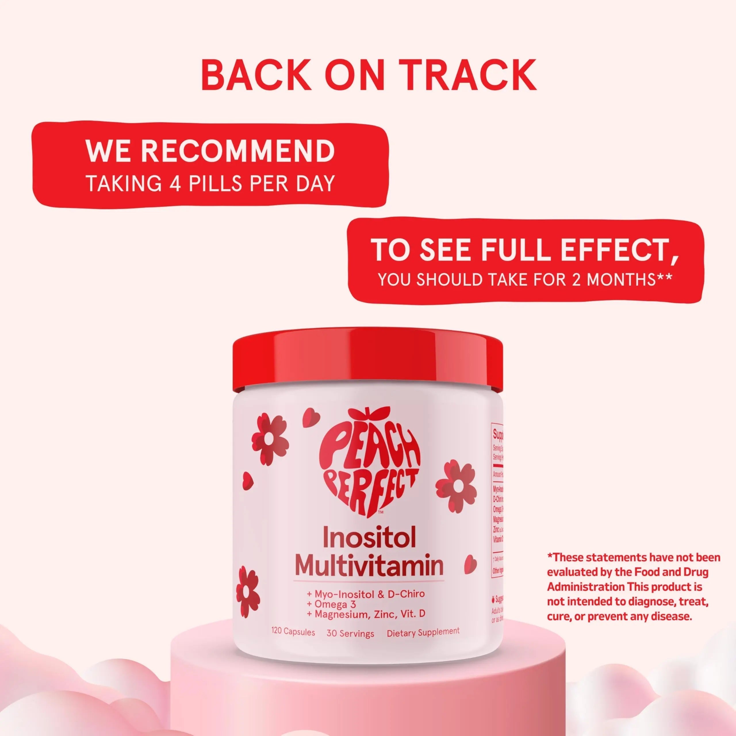 Peach Perfect Inositol Multivitamin – Myo-Inositol & D-Chiro 40:1 Blend, Omega-3, Vitamin D3, Magnesium, Zinc Peach Perfect buy supplements canada