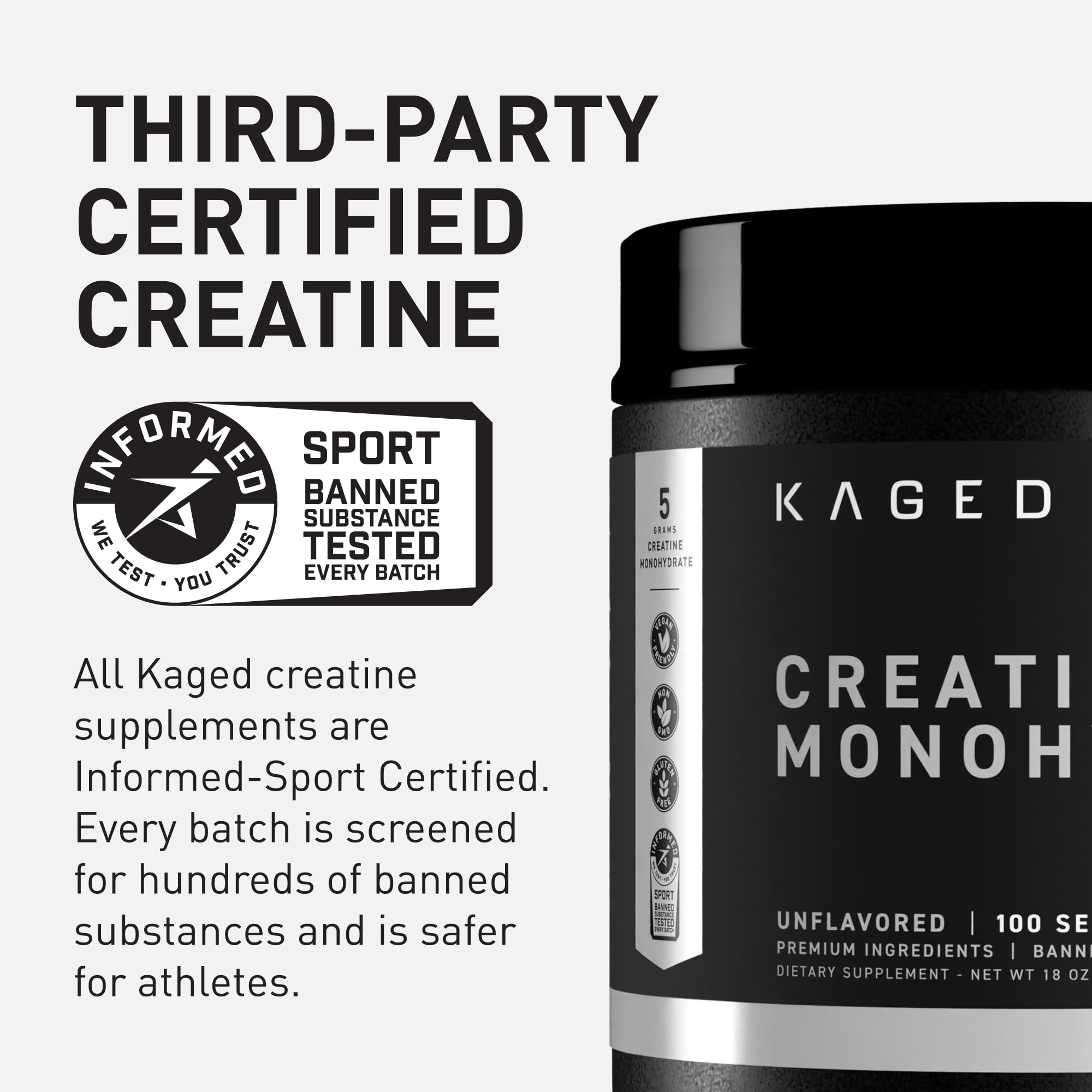 Kaged Creatine Monohydrate Micronized Powder | Unflavored | Muscle Building & Recovery | 5000 mg Per Serving | Vegan, Gluten Free, Easily Digestible Kaged buy supplements canada