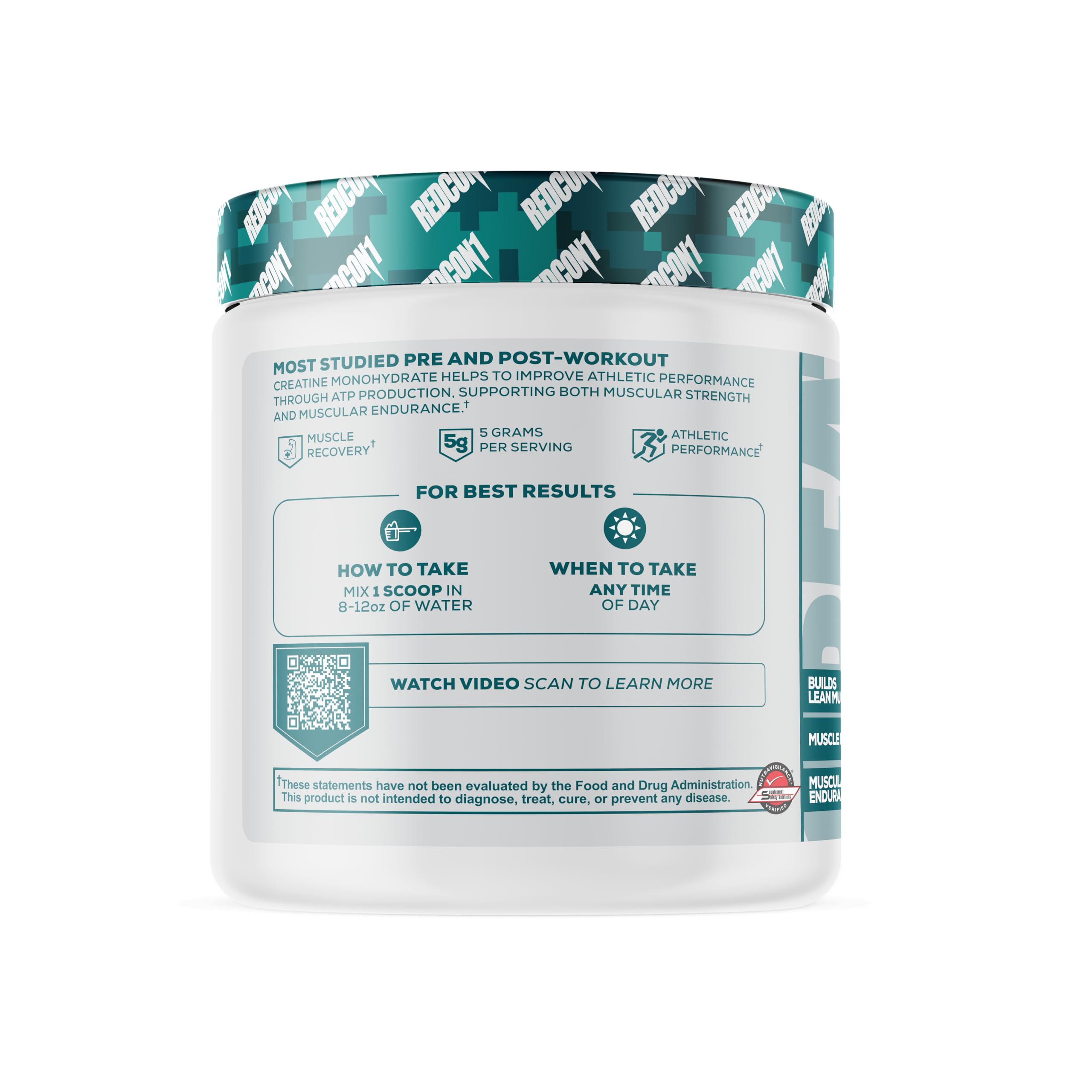 REDCON1 Creatine Monohydrate - Keto Friendly + Vegan Pre & Post Workout Supplement - Creatine Powder to Support Recovery & Athletic Performance (60 Servings) REDCON1 buy supplements canada