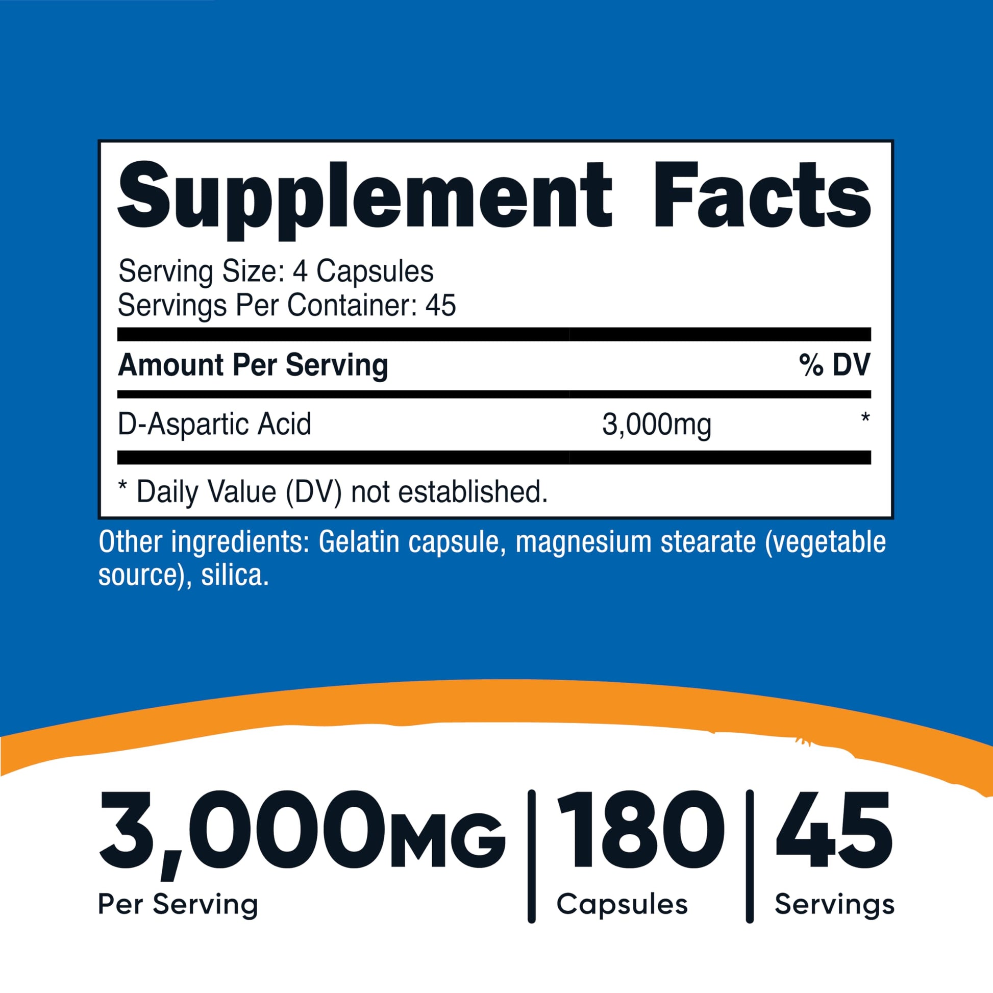 Nutricost D-Aspartic Acid (DAA) Capsules 3000mg Per Serving (180 Capsules) - Non-GMO Nutricost buy supplements canada