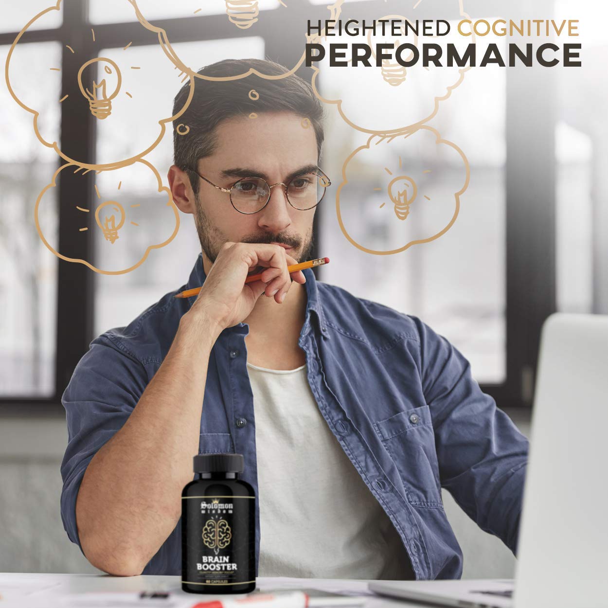 SOLOMON WISDOM Brain Booster – Nootropic Dietary Supplement for Memory Boost – 60 All-Natural Capsules to Enhance Focus & Improve Concentration & Clarity SOLOMON WISDOM buy supplements canada