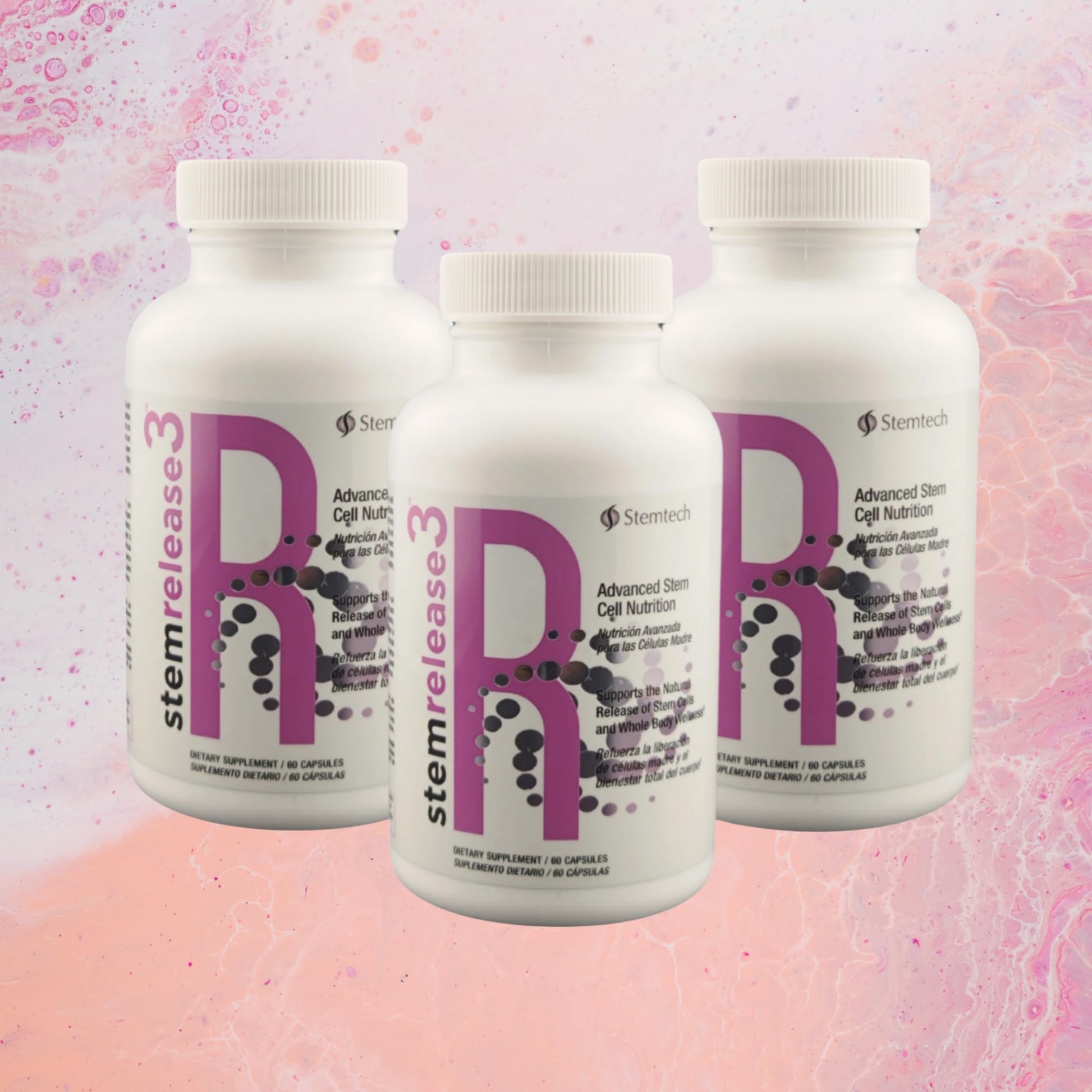 Stemtech Stemrelease3™ Cutting-Edge Stem Cell Nutrition for Natural Renewal and Youthful Vitality, Exclusive Blend for Enhanced Telomere Health 60 Capsules (3 Pack) StemTech buy supplements canada