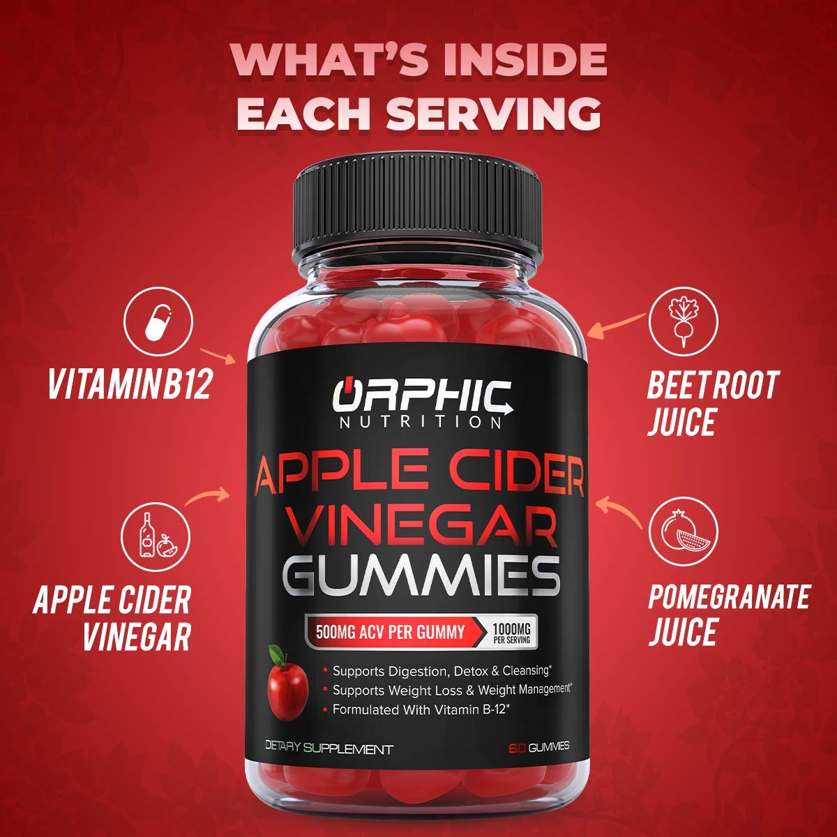 Apple Cider Vinegar Gummies - 1000mg - Formulated to Support Weight ORPHIC NUTRITION buy supplements canada