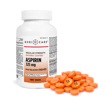 GeriCare Enteric Coated Aspirin Tablets 325mg (1000 Count) NSAID Pain Reliever & Fever Reducer for Adults- Regular Strength Aspirin for Headache Arthritis Menstrual & Muscle Pain GeriCare buy supplements canada