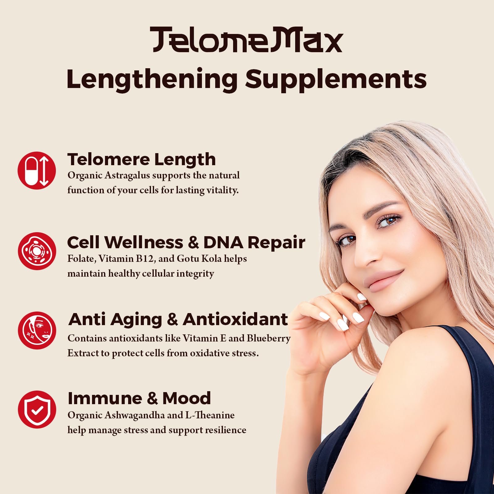 Telomere Lengthening Supplements – Organic Astragalus, Gotu Kola, Vitamin D3, Folate, L-Theanine – Anti-Aging, DNA Repair, Immune & Cellular – 60 Vegan Capsules, Made in Japan (1 Bottle) Orinthalixium buy supplements canada