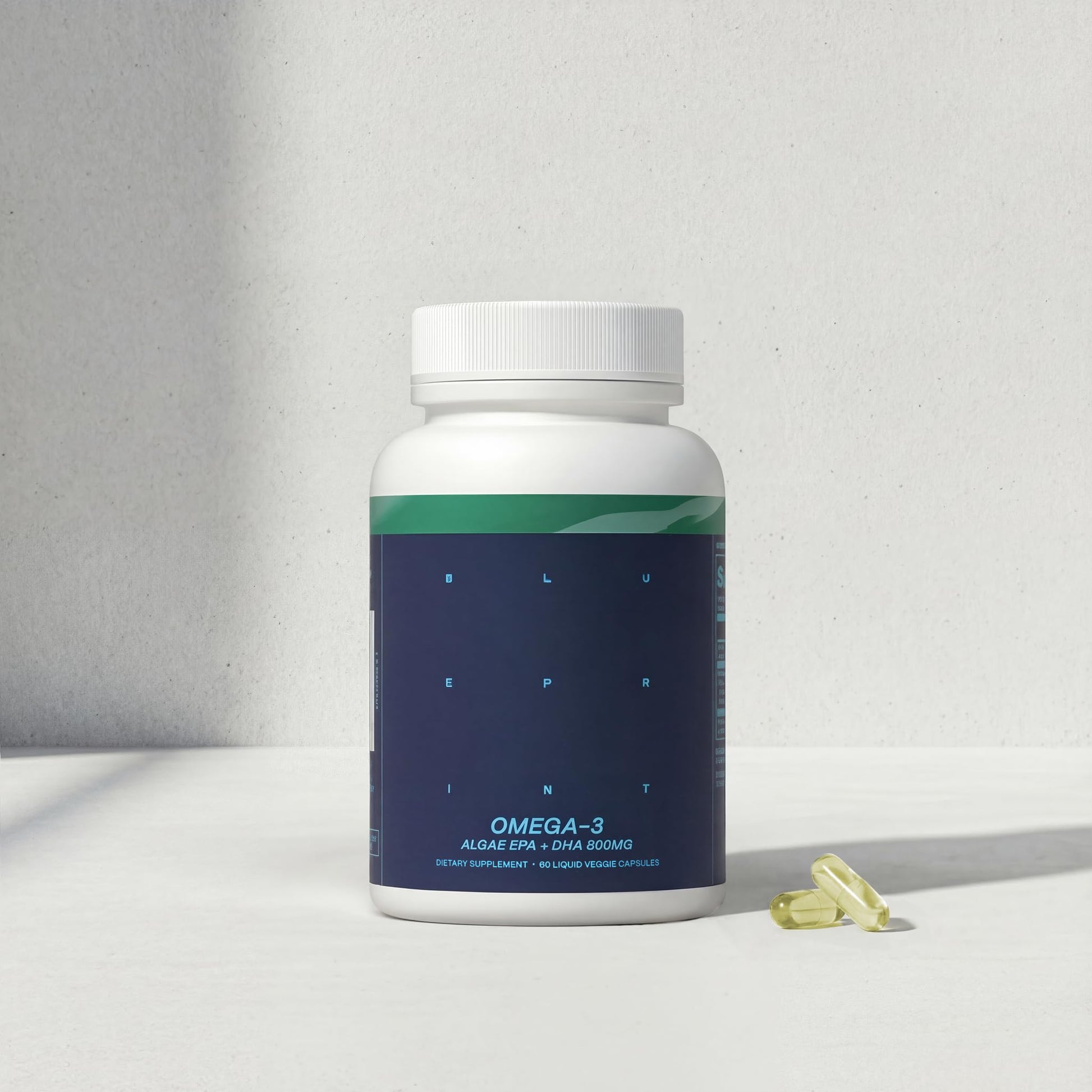 Blueprint Bryan Johnson Omega-3 - Vegan Algae Omega 3 Supplement with EPA/DHA - 800mg Plant-Based for Brain, Heart & Joint Support - High Absorption Triglyceride Form - 1:1 EPA/DHA Blueprint Bryan Johnson buy supplements canada
