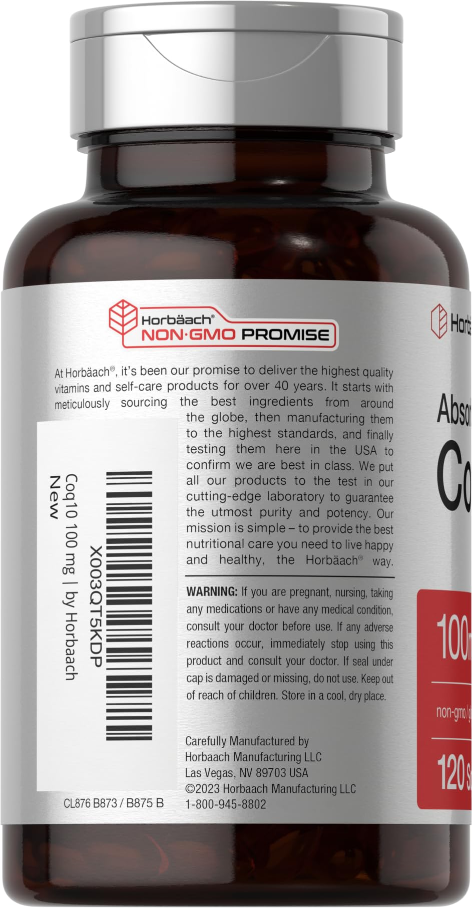 Horbäach CoQ10 100mg Softgels | 120 Count | Non-GMO and Gluten Free Supplement Horbäach buy supplements canada