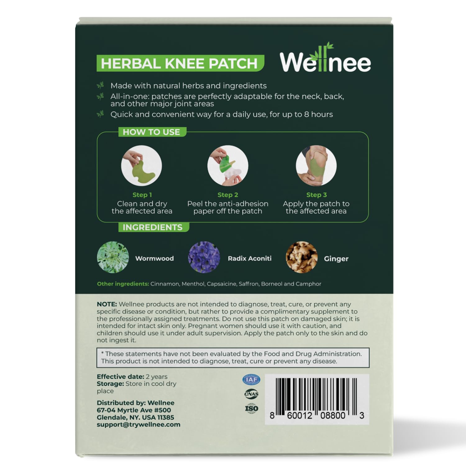Wellnee Knee & Joint Wellness Bundle – Herbal Patches (10 pcs) & Support Capsules (90 servings) Wellnee buy supplements canada