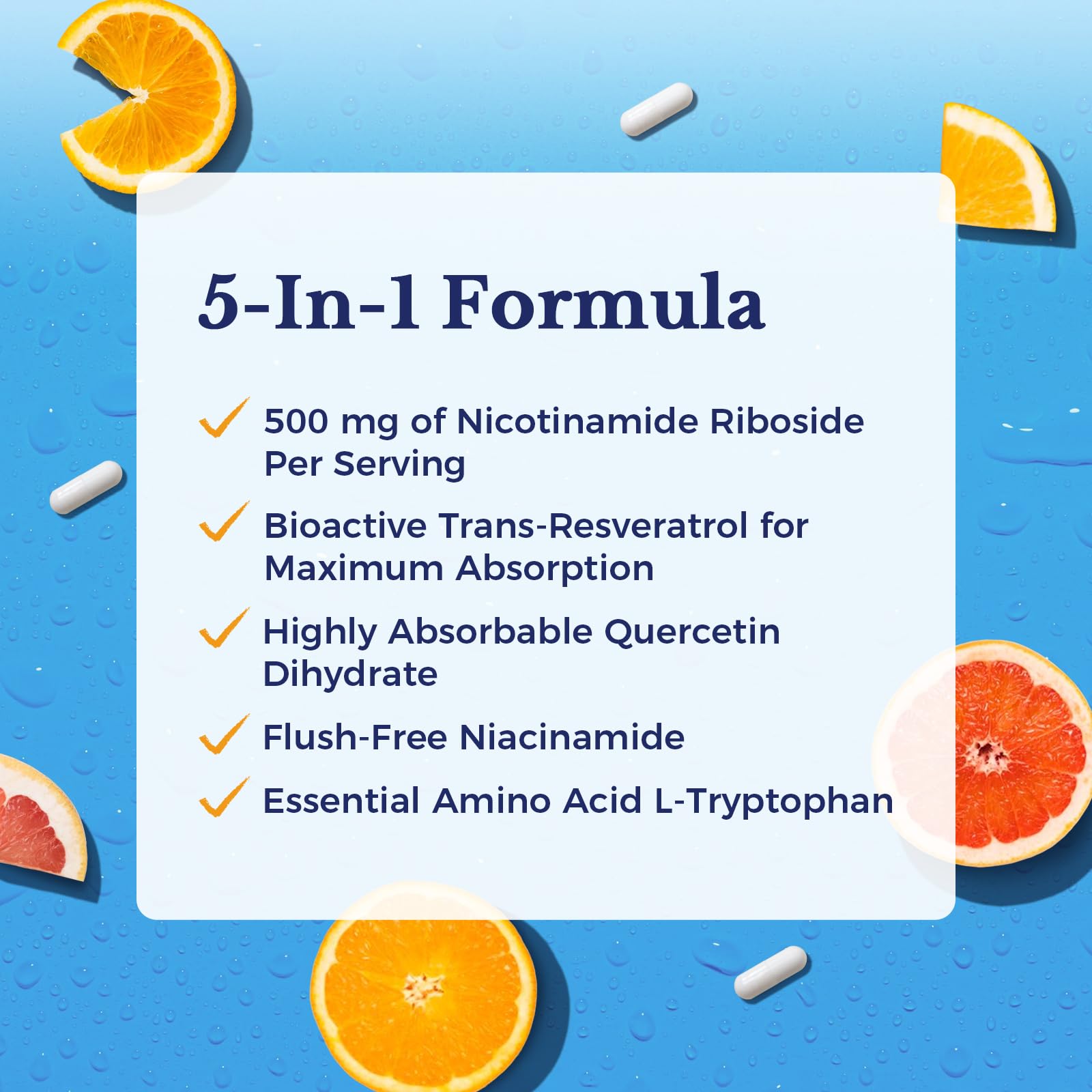 Vitalitown 5 in 1 NAD+, NMN Supplement Alternatives, Nicotinamide Riboside (NR), Trans-Resveratrol, Quercetin, Niacinamide, L-Tryptophan, for Cellular Energy, Heart, Skin, 60 Veggie Capsules Vitalitown buy supplements canada