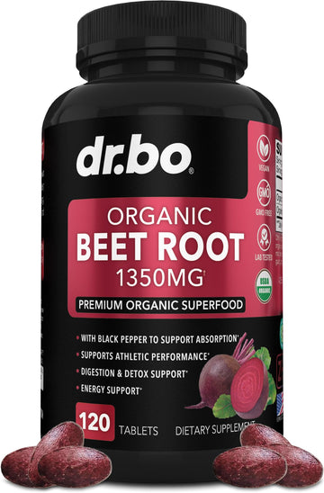 Organic Beet Root Capsules Supplements - 1350mg Beetroot Powder Extract Pills, Organic DR. BO buy supplements canada