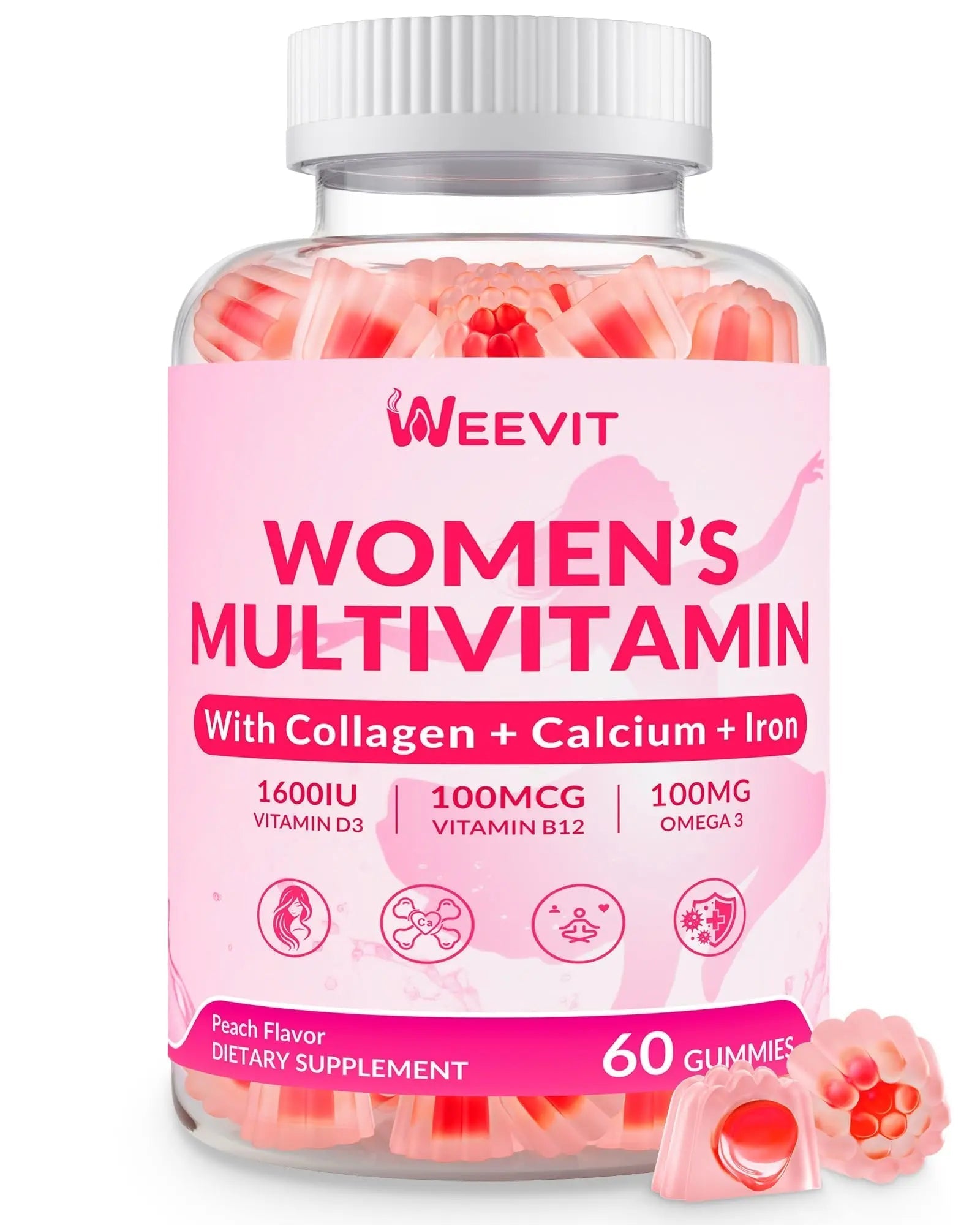 WEEVIT Methylated Multivitamin for Women Gummies, Womens Multivitamin Gummy with Collagen, Iron, Omega-3 WEEVIT buy supplements canada