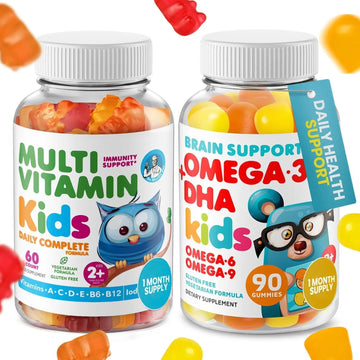 DR. MORITZ Omega 3 Gummies (90 Count) and Kids Multivitamin Gummies Bundle (60 Count) - for Daily Health Support - Vegan DHA Omega 3 for Kids DR. MORITZ buy supplements canada