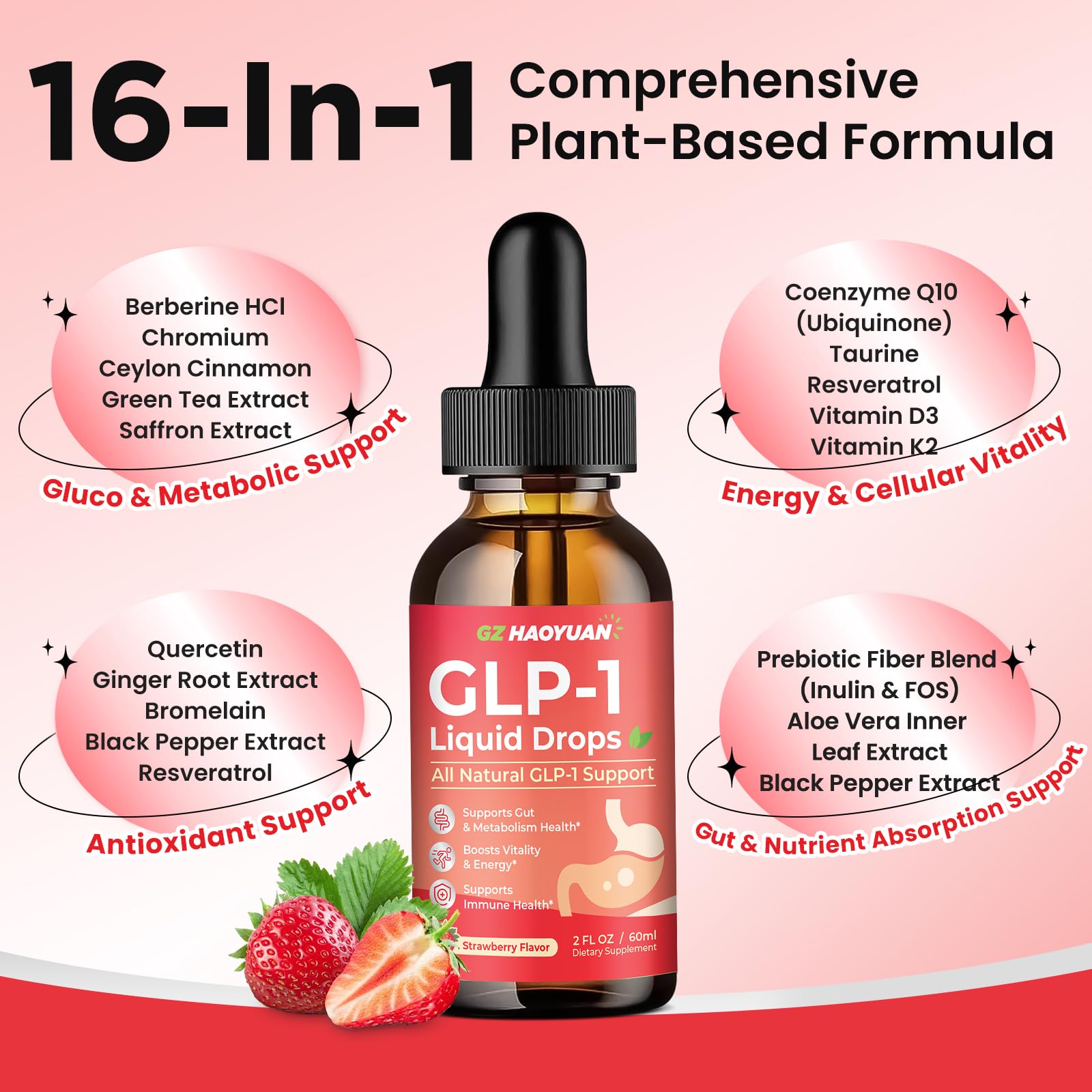 2 Pack GLP-1 Supplement, 16-in-1 GLP-1 Liquid Drops with Berberine, Ceylon Cinnamon, Green Tea, Chromium & Resveratrol, Naturally GLP 1 Support for Metabolism, Gut Digestion, Stawberry Flavor, 4 Fl Oz GZ HAOYUAN buy supplements canada