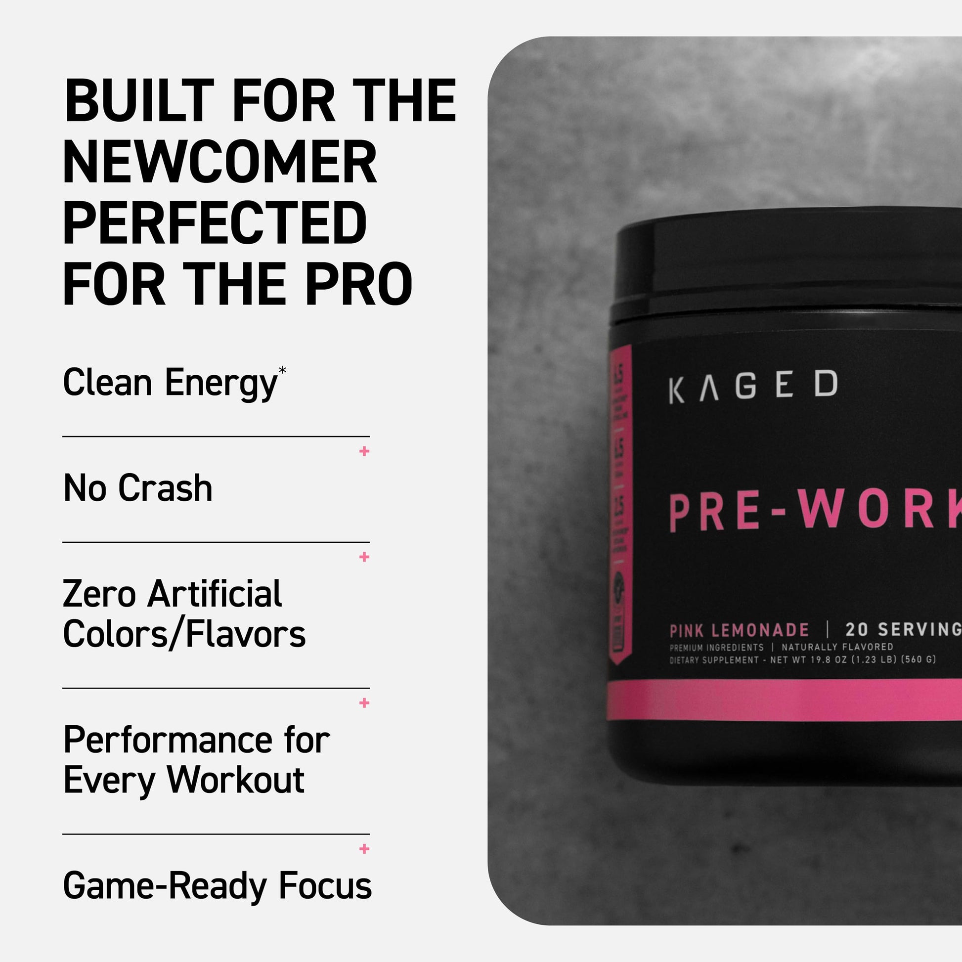 Kaged Sport Pre Workout Powder for Men & Women, Pink Lemonade, Sport Certified, 188mg Caffeine, Nitric Oxide, Beta Alanine, 20 Servings Kaged buy supplements canada