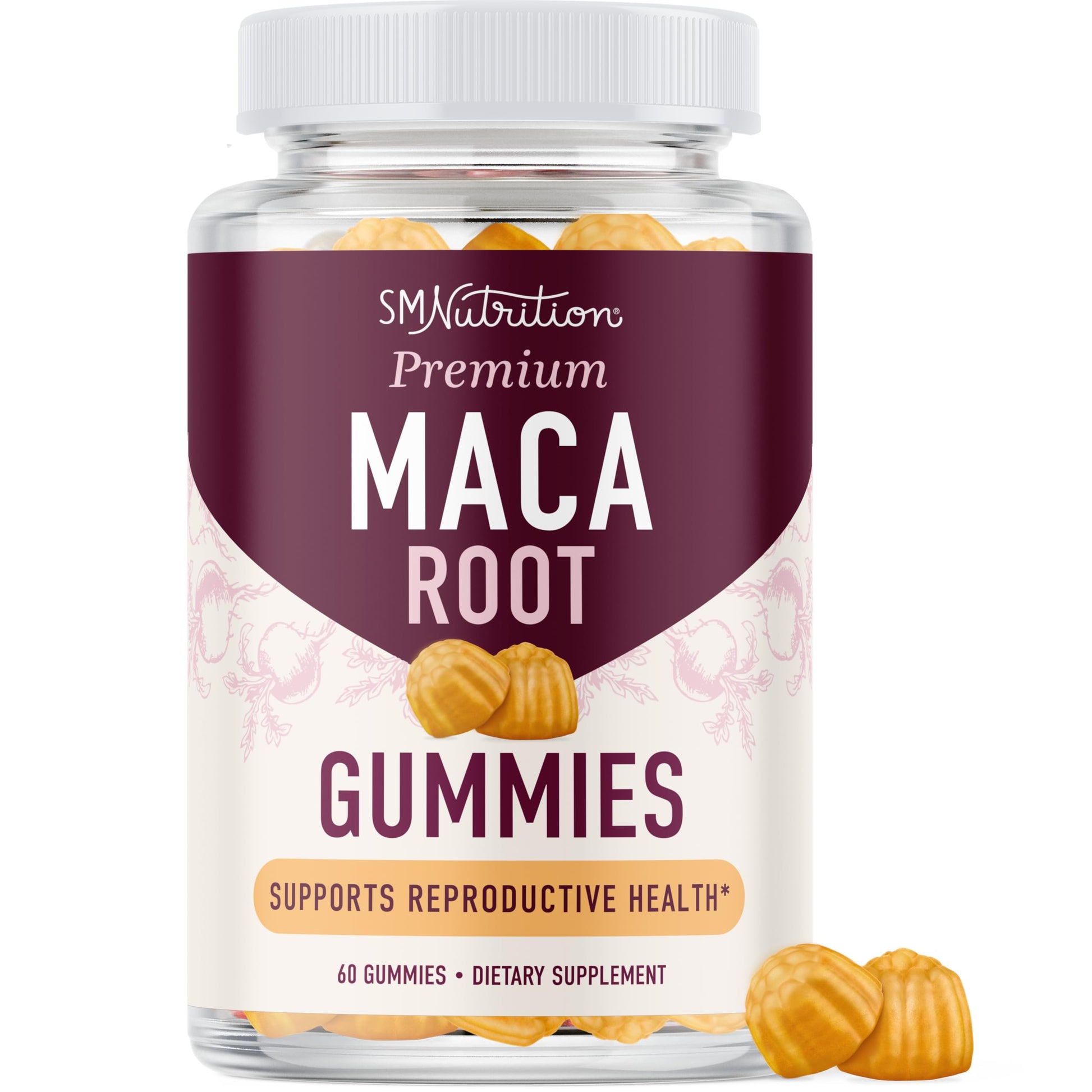 Maca Root Gummies with Natural Peach Flavor | Drive, Performance & Energy Support | Hormone Balance for Women and Men | Herbal Supplements 200MG Extra Strength | Vegetarian, Non-GMO | 60 Gummies SMNutrition buy supplements canada