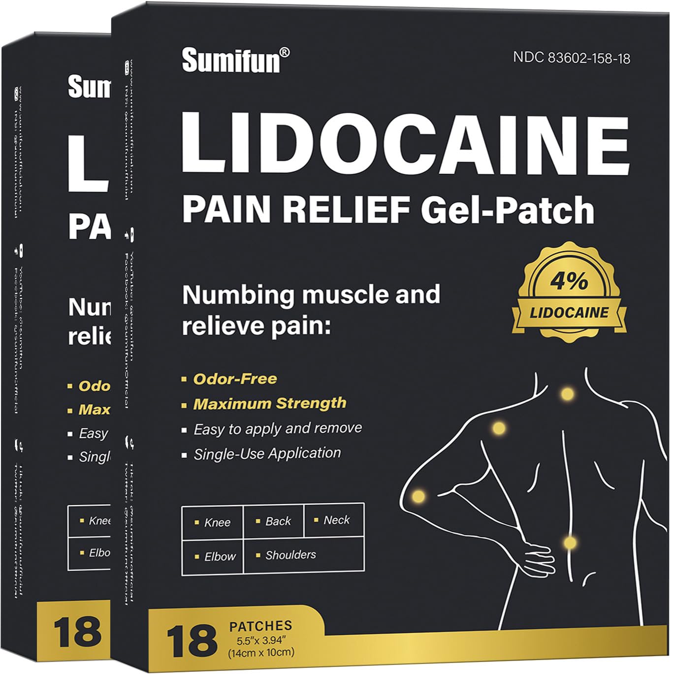 Sumifun 4% Lidocaine Pain Relief Patches - 36 Count Patches for Back, Shoulder, Muscle, Joints, Knee Pain Relief - Lower Back Pain Relief Products - Pain Patches Maximum Strength Lidocaine Sumifun buy supplements canada