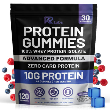 KR Labs Zero Carb 100% Pure Whey Isolate Protein Gummies | 300g Total Protein per Bag | 10g per Serving Plant Based with Vitamins for Men & Women KR Labs buy supplements canada