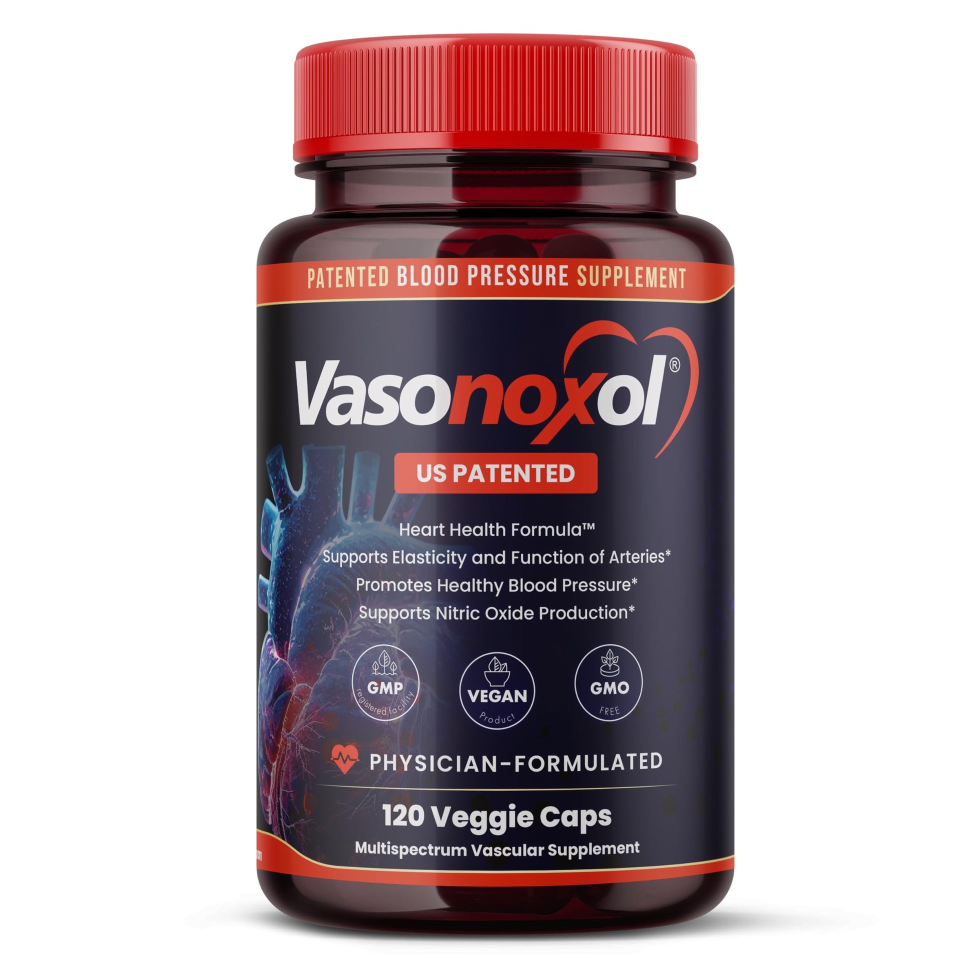Vasonoxol U.S. Patented Nitric Oxide Supplement for Blood Pressure Support 2880mg - Physician Formulated Vascular Health Formula with L-Arginine & L-Citrulline - Vegan, Non-GMO (120 Capsules) Panoxol buy supplements canada