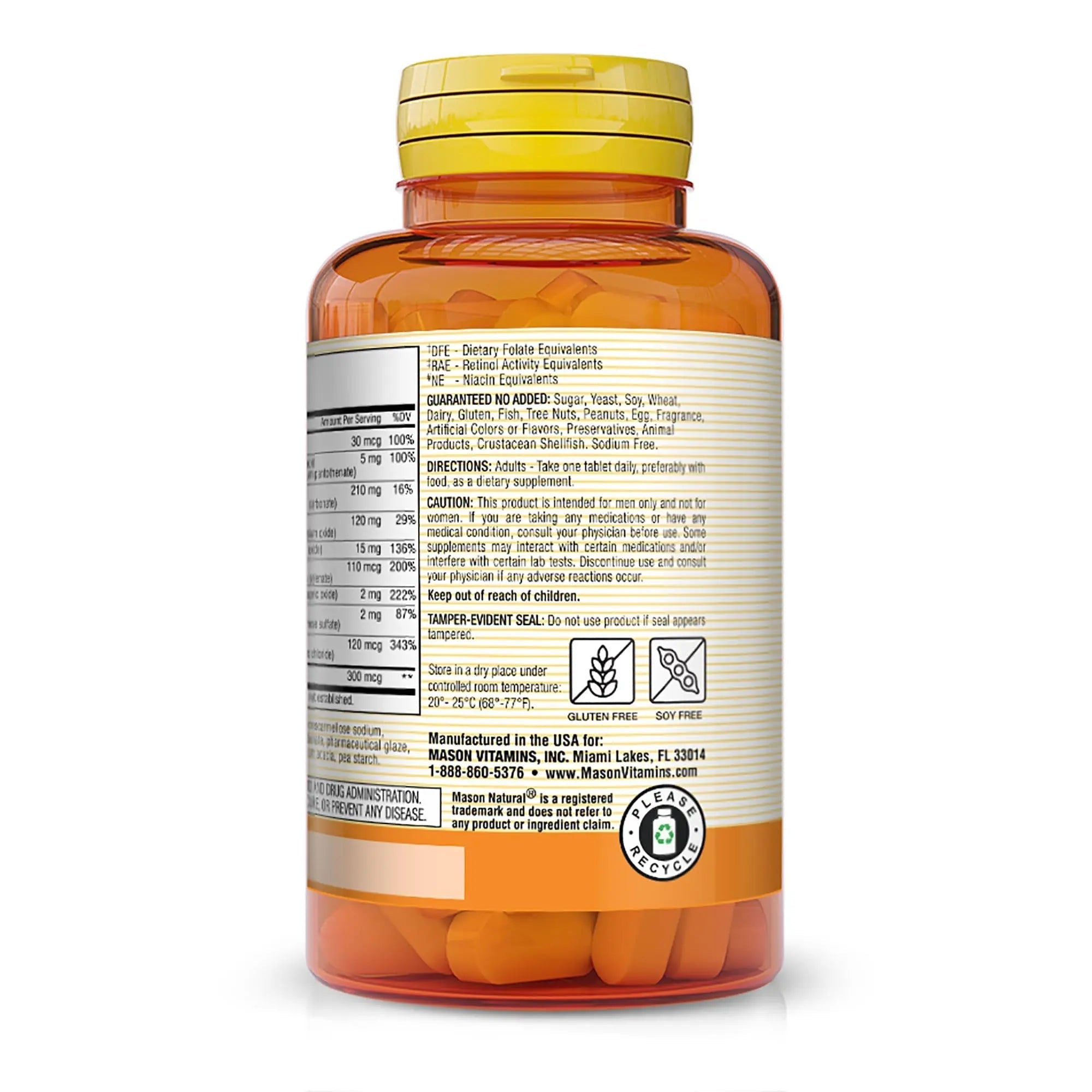 MASON NATURAL, Mens Daily Formula Equivalent to One a Day Mens Brand Tablets - 100 ea MASON NATURAL buy supplements canada