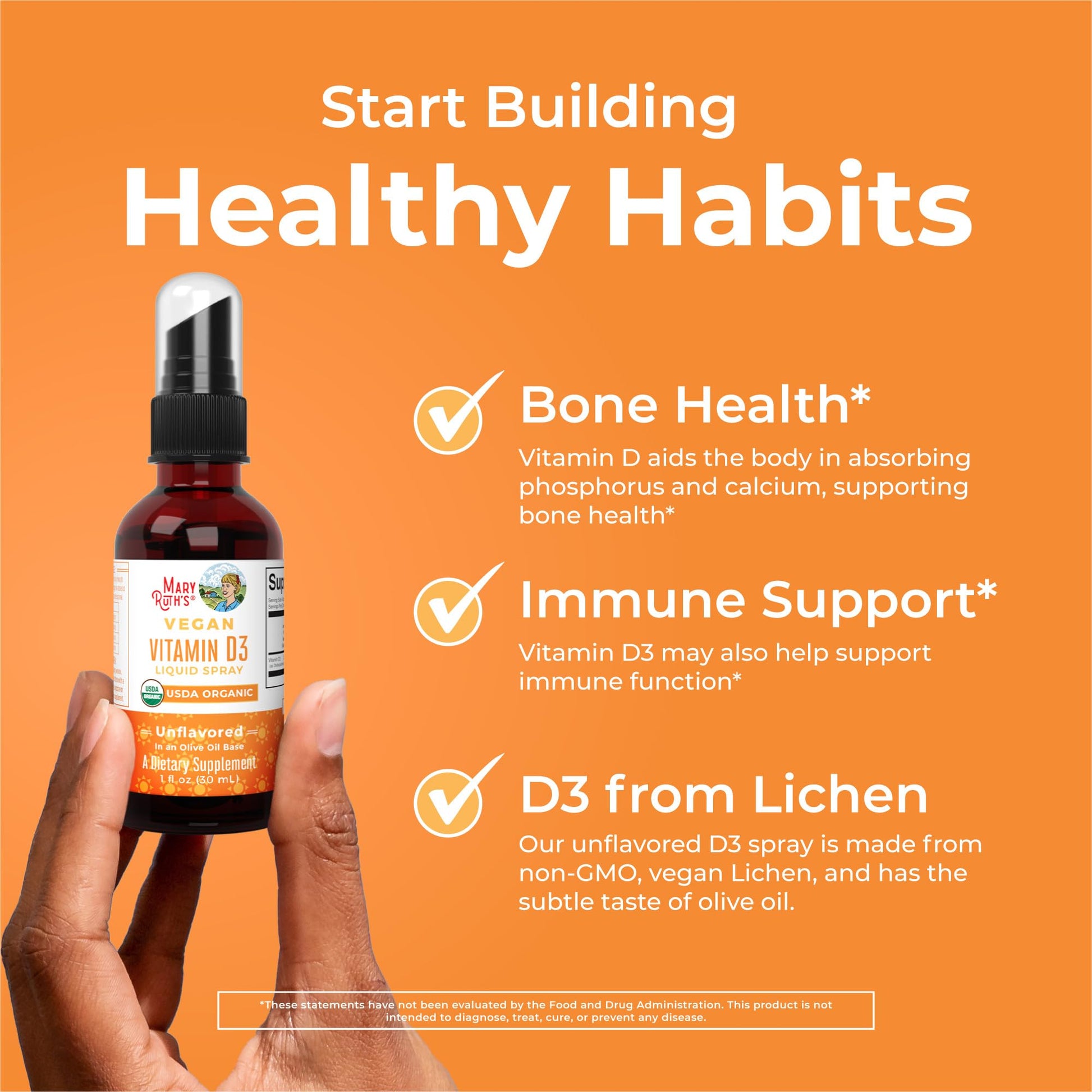 MaryRuth Organics Vitamin D USDA Organic | VIT D3 Liquid | Sugar Free | Liquid VIT D Spray Immune Support for Adults & Kids | Bone Health| Vegan | Gluten Free | Non-GMO | 30 Servings MARYRUTH'S buy supplements canada