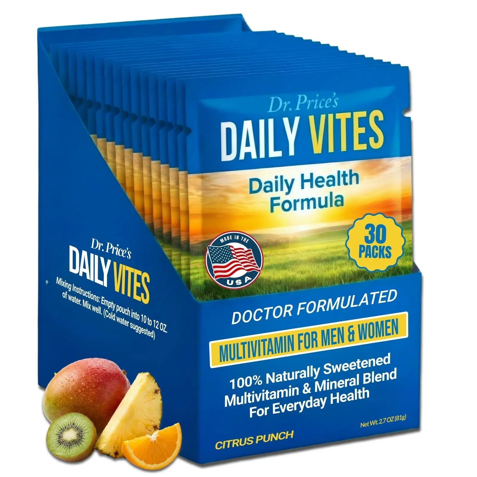 Dr. Price's Multivitamin for Women and Men | Tropical 30 Servings | Daily Supplement Powder with Vitamin C, B Complex & Minerals | Dr. Price's Vitamins buy supplements canada