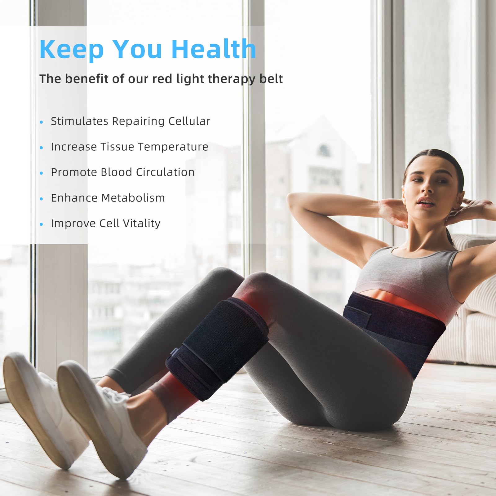 Red Light Therapy Infrared Light Therapy Heating Wrap Belt for Body Back Knee Shoulder Waist Muscle Pain AKYSUN buy supplements canada