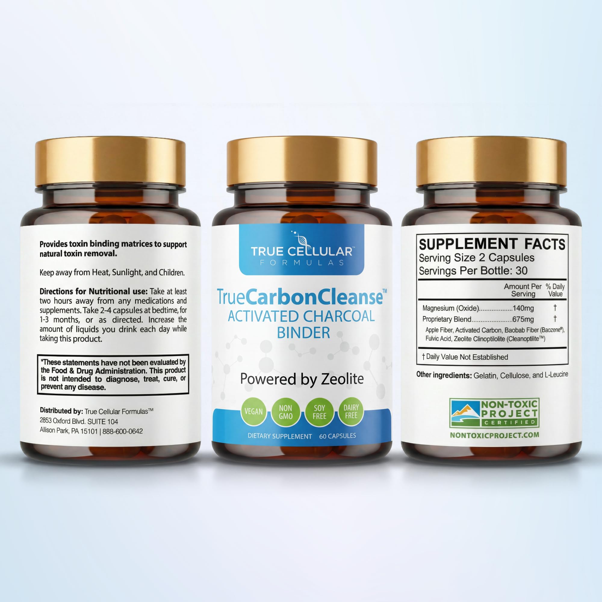 Gut Detox & Liver Cleanse - Organic Activated Charcoal Capsules with Clinoptilolite Zeolite Binder - TrueCarbonCleanse™ Carbon Supplement - 60 Bamboo Charcoal Pills True Cellular Formulas buy supplements canada