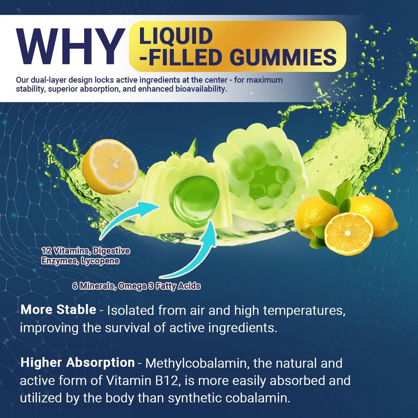 Mens Multivitamins Gummies, Methylated Multivitamin with Vitamins A C D K E, B Complex, Omega-3, Digestive Enzymes, Lycopene Wiszeen buy supplements canada