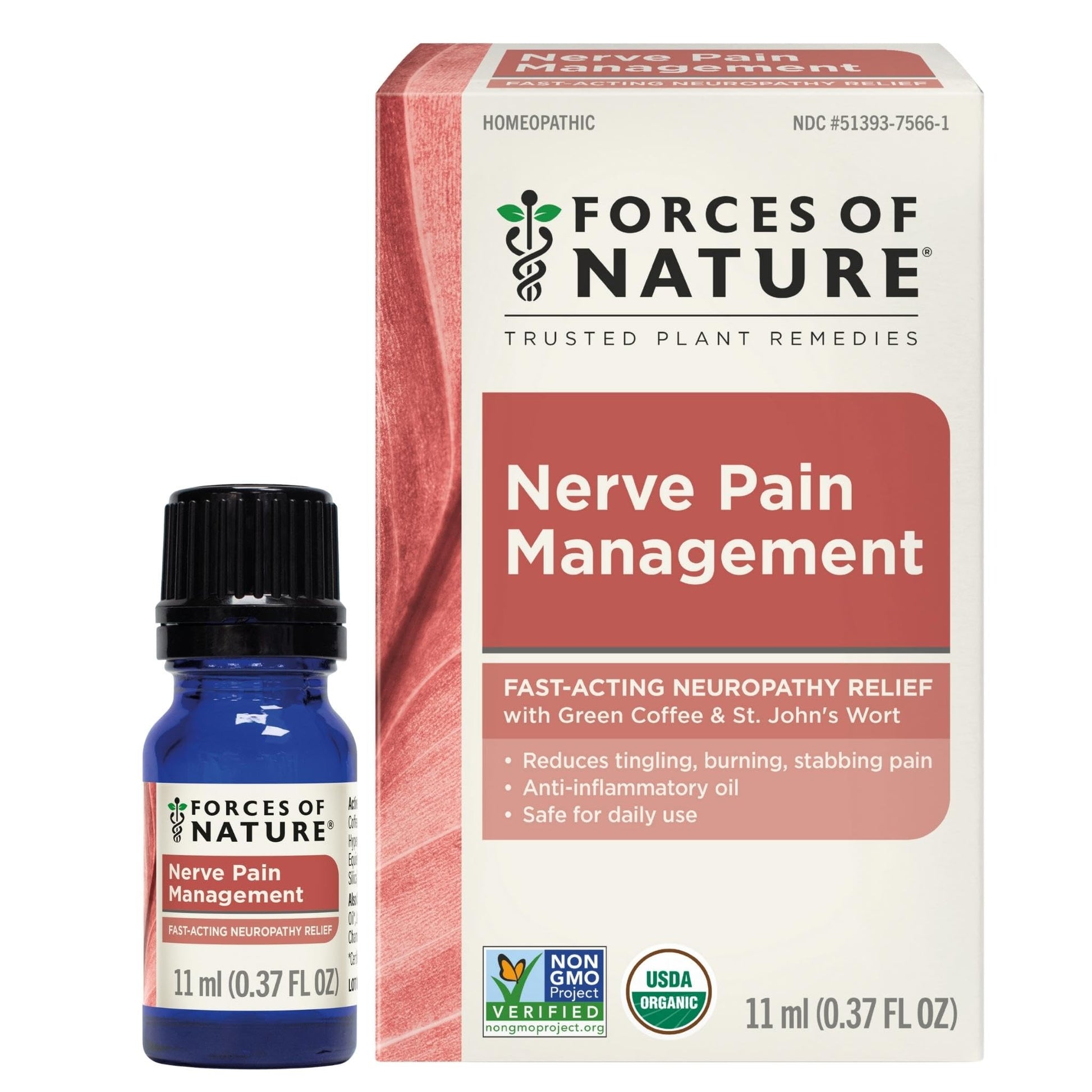 Forces of Nature Nerve Pain Management, Organic Topical Relief for Neuropathy & Nerve Discomfort, Homeopathic Medicine Supports Relief from Shooting Pains for Back, Hands, Legs and Feet, .37 fl oz Forces of Nature buy supplements canada