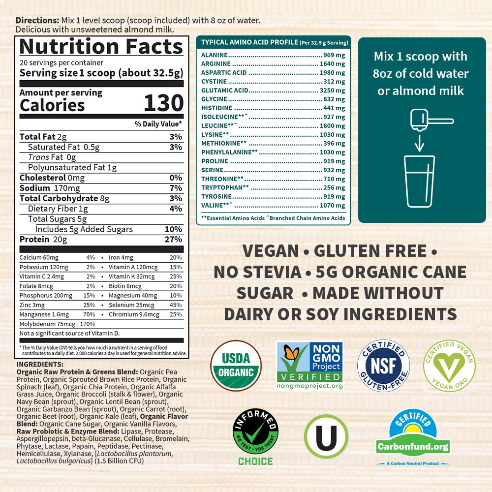 Garden of Life Raw Organic Protein & Greens Lightly Sweet, Vegan Protein Powder Garden of Life buy supplements canada