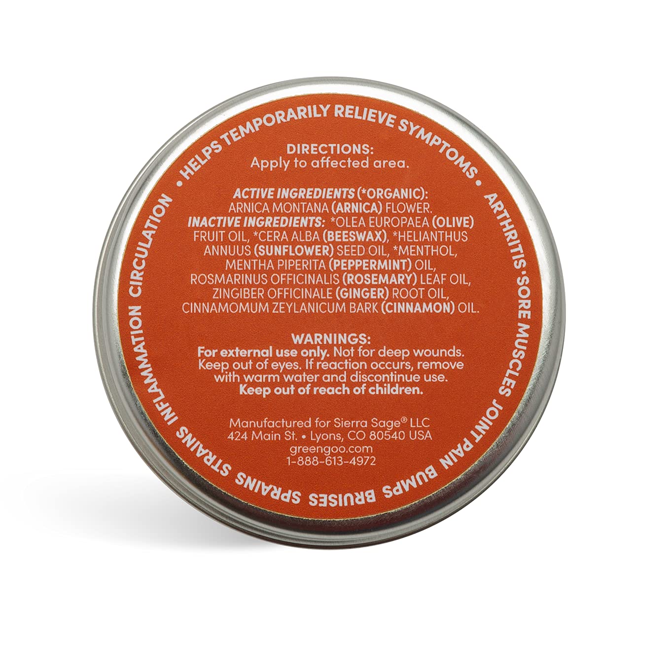 Green Goo Natural Skin Care Salve, Pain Relief with Arnica,1.82 Ounce Large Tin Green Goo buy supplements canada