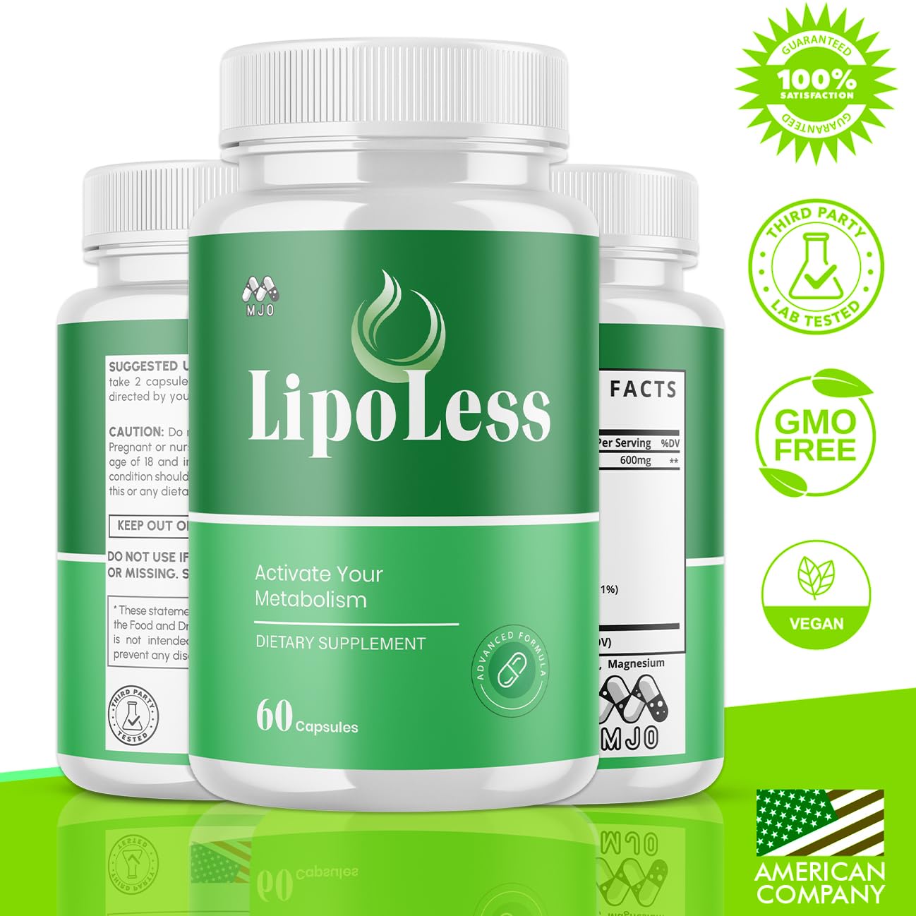 LipoLess Capsules, Official Lipo Less Supplement Pills with All Natural Ingredients, Advanced Formula for Optimal Health & Wellness Support with Premium Vitamins for Active Women & Men (60 Capsules) MJO buy supplements canada