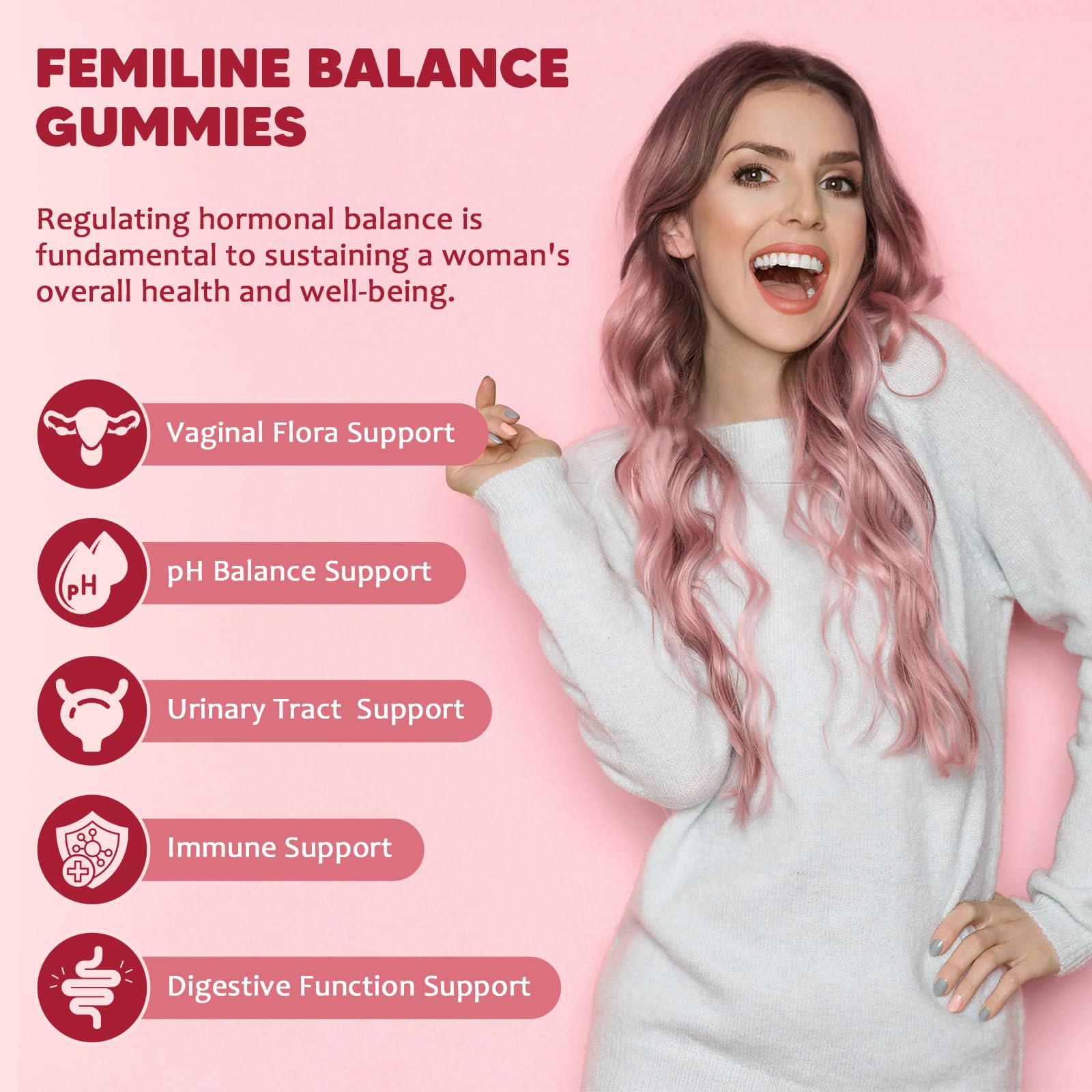 GORNVB Premium Feminine Balance Gummies for Women, Support pH Balance & Vaginal Probiotics Health Gummies with Cranberry Pineapple Powder, D-Mannose, Sugar Free, Gluten Free, Vegan GORNVB buy supplements canada