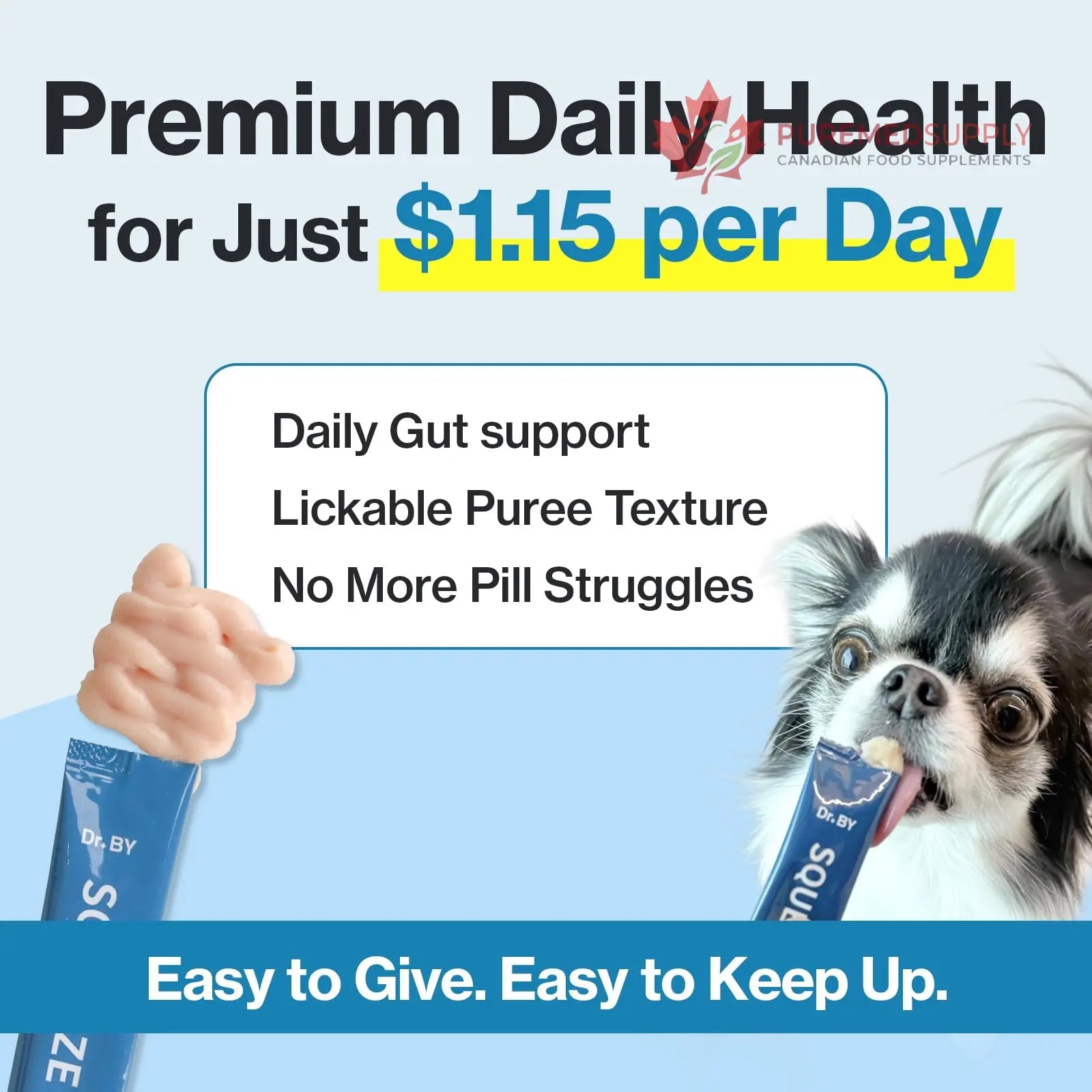 Doctor By Squeeze Probiotics for Dogs Gut Health Immunity Skin&Allergy Care Diarrhea Relief Digestive Stomach Support with L. crispatus KT-11 Lickable Paste Formula Individually Packaged, Chicken Doctor By buy supplements canada