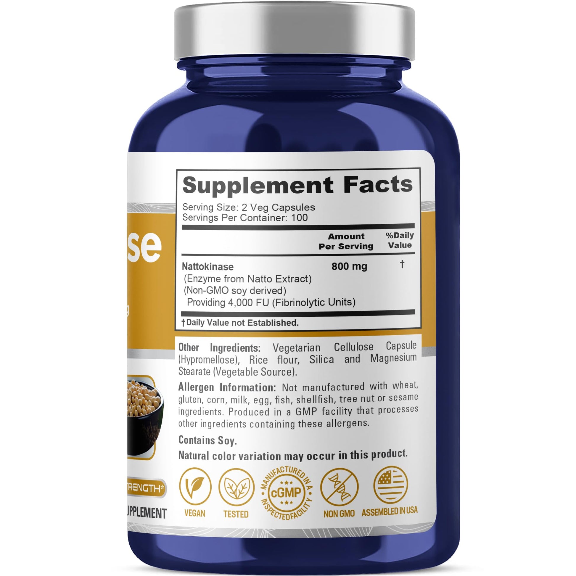 NusaPure Nattokinase 4000 FU 800mg, 200 Veggie Capsules (Vegan, Non-GMO) NusaPure buy supplements canada