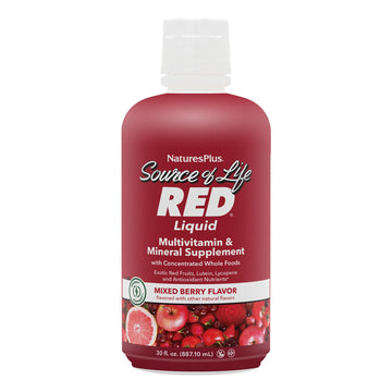 NaturesPlus Source of Life RED Multivitamin Liquid - 30 oz - Energy & Immune Support - with Exotic Red Fruits, Lycopene & Lutein - Vegetarian & Gluten Free - 30 Servings NaturesPlus buy supplements canada