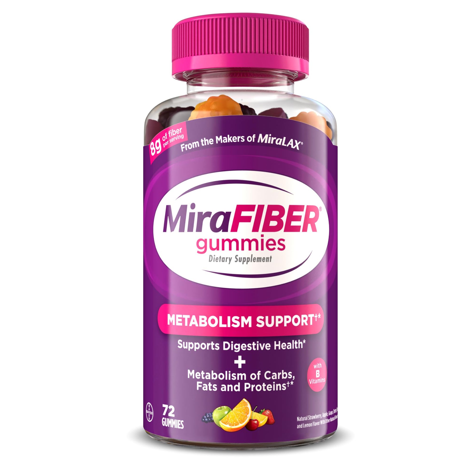 MiraFIBER Gummies from The Makers of MiraLAX, 8g of Daily Fiber Per Serving, Metabolism Support with B Vitamins, Gut Health for Men & Women MiraLAX buy supplements canada