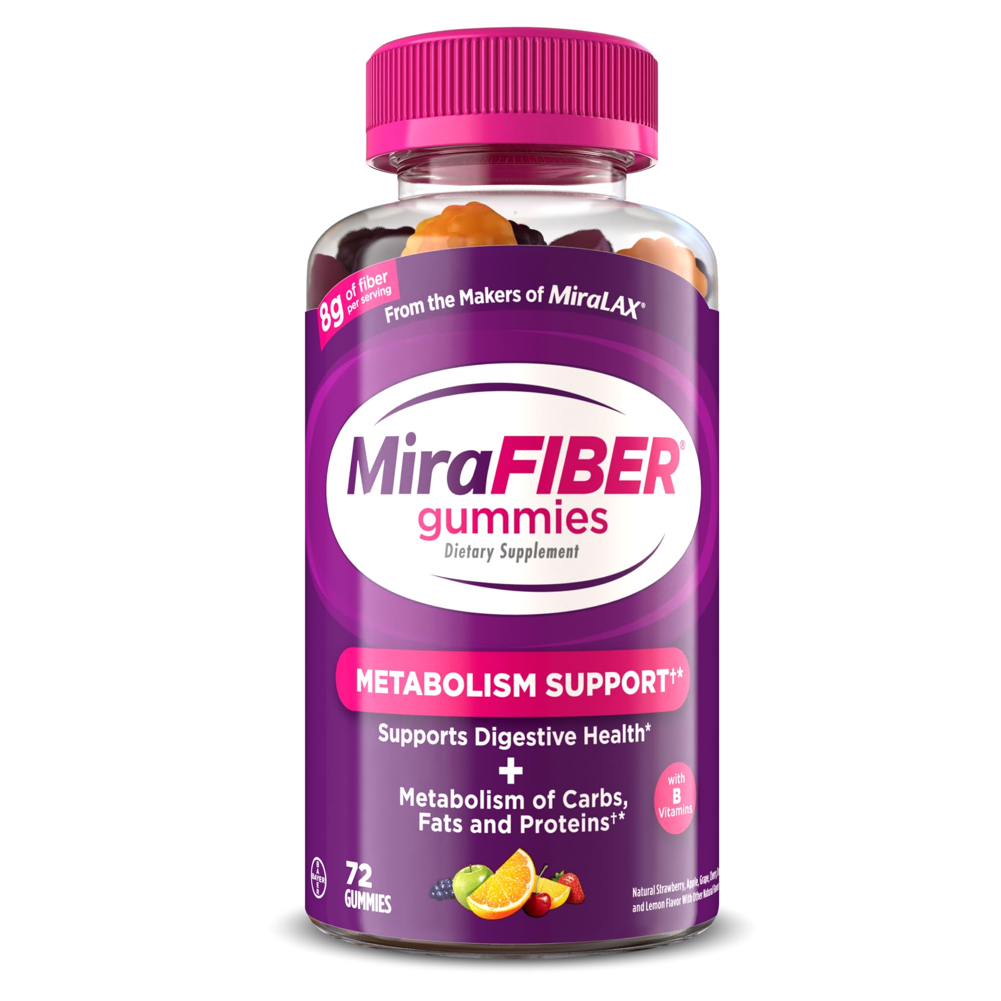 MiraFIBER Gummies from The Makers of MiraLAX, 8g of Daily Fiber Per Serving, Metabolism Support with B Vitamins, Gut Health for Men & Women MiraLAX buy supplements canada