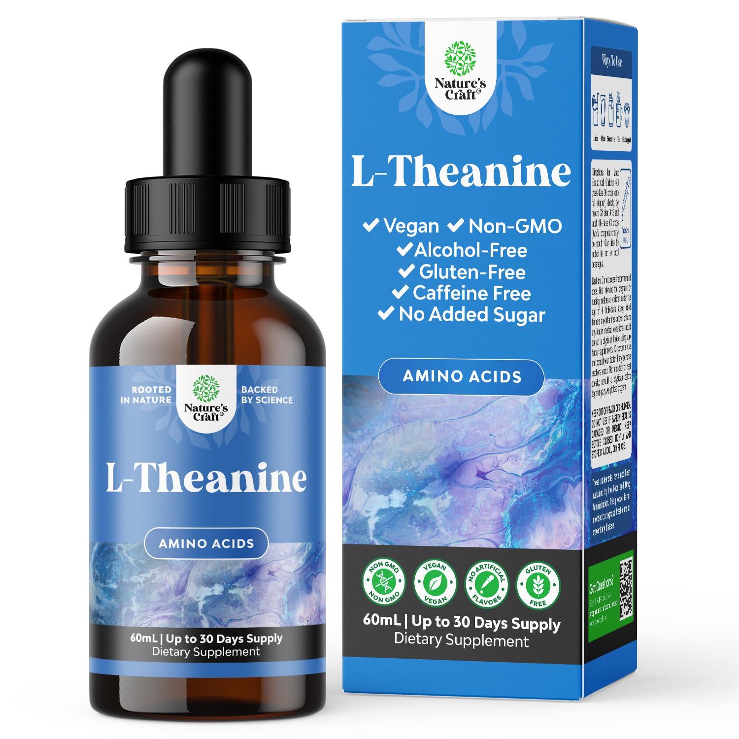 High Absorption L-Theanine Liquid Drops - Nootropic Focus Supplement with L Theanine 200mg Per Serving and Chamomile Extract Supplement for Adults and Kids Relaxation and Focus - 2 Fl Oz Natures Craft buy supplements canada
