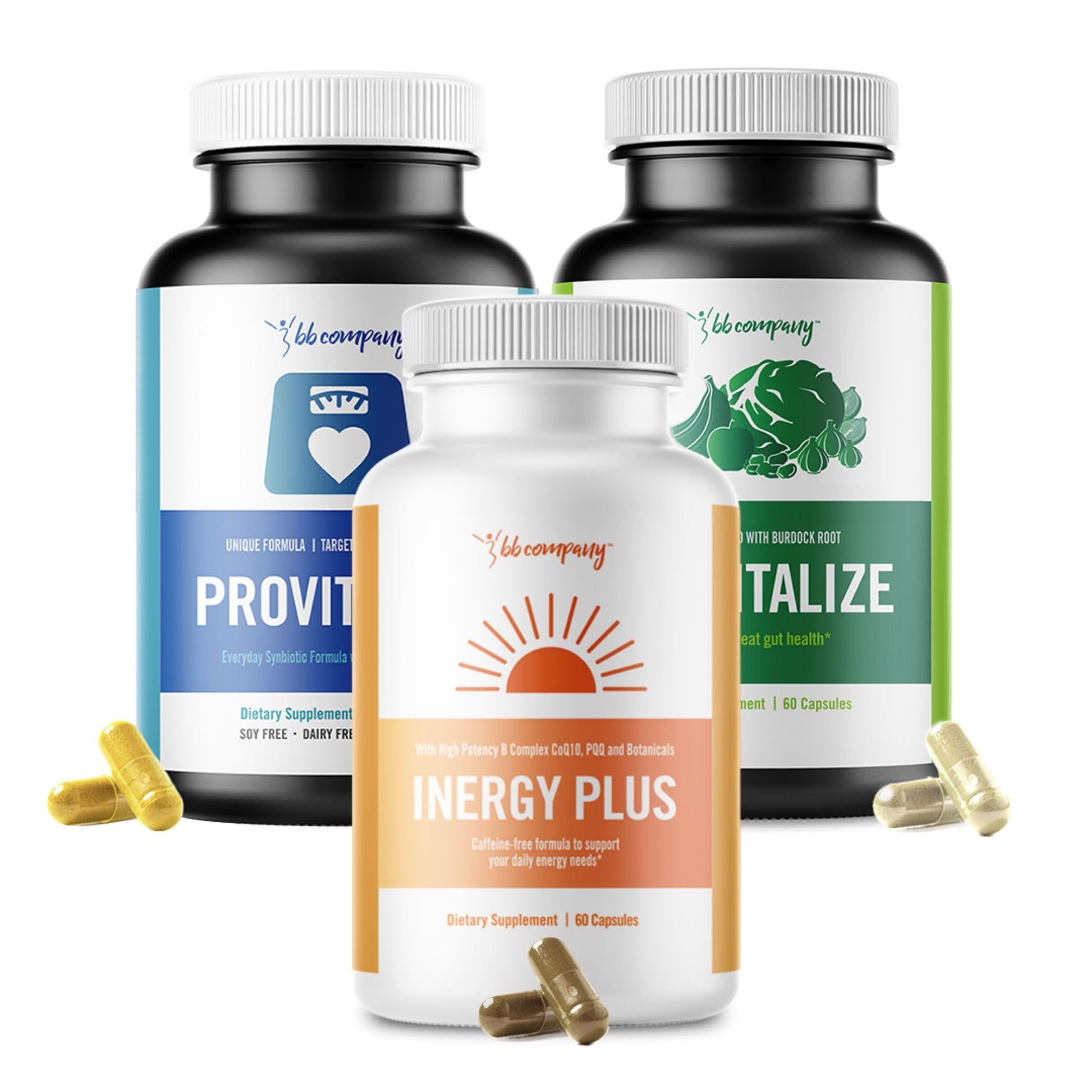 BB Company Menokit Bundle | Menopause Vitamins - Soothes Joint Aches, Boosts Energy, Mental Clarity, Gut Health | Provitalize, Previtalize & inergyPLUS | Value Bundle | Packaging Vary | 30 Day Supply BB Company buy supplements canada