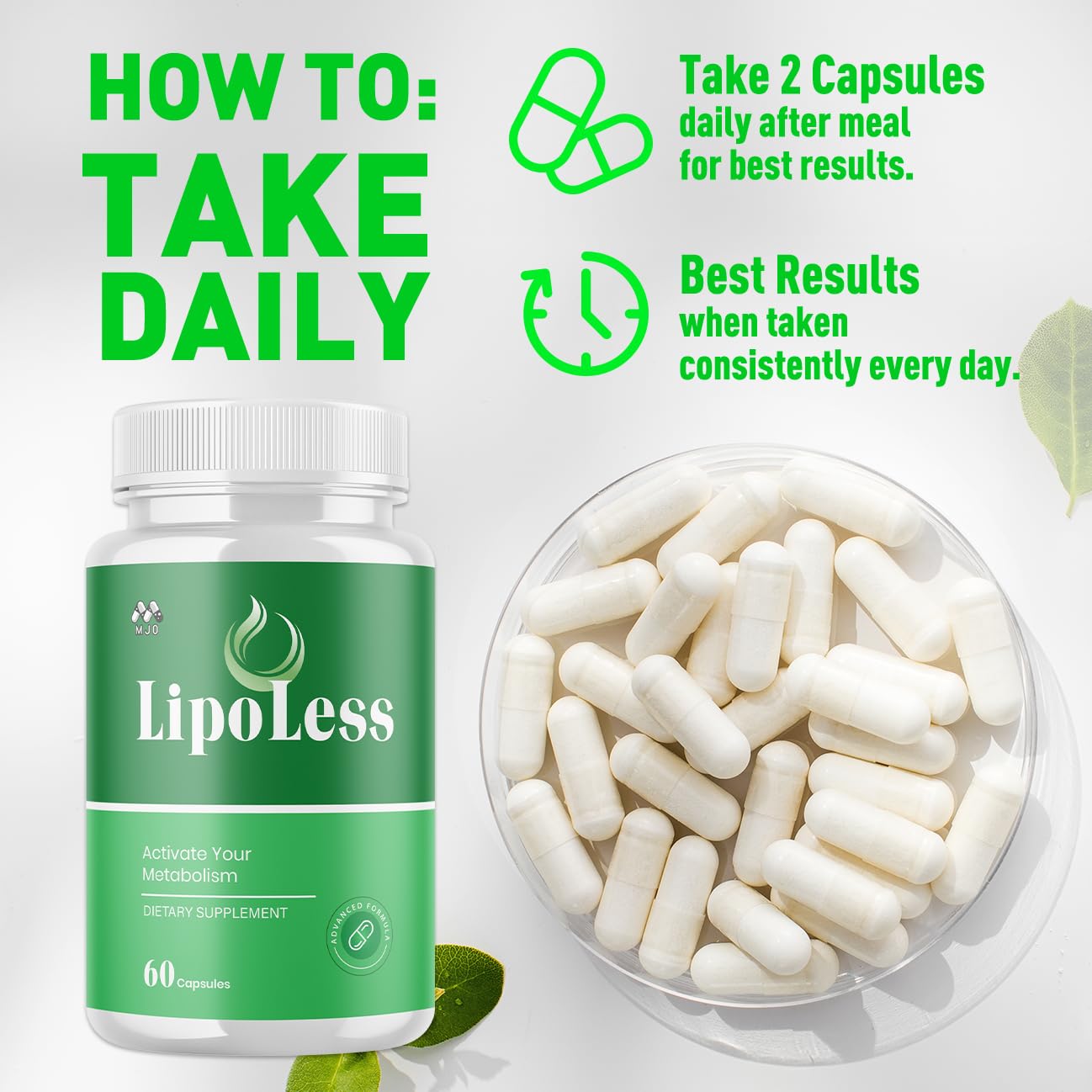LipoLess Capsules, Official Lipo Less Supplement Pills with All Natural Ingredients, Advanced Formula for Optimal Health & Wellness Support with Premium Vitamins for Active Women & Men (60 Capsules) MJO buy supplements canada