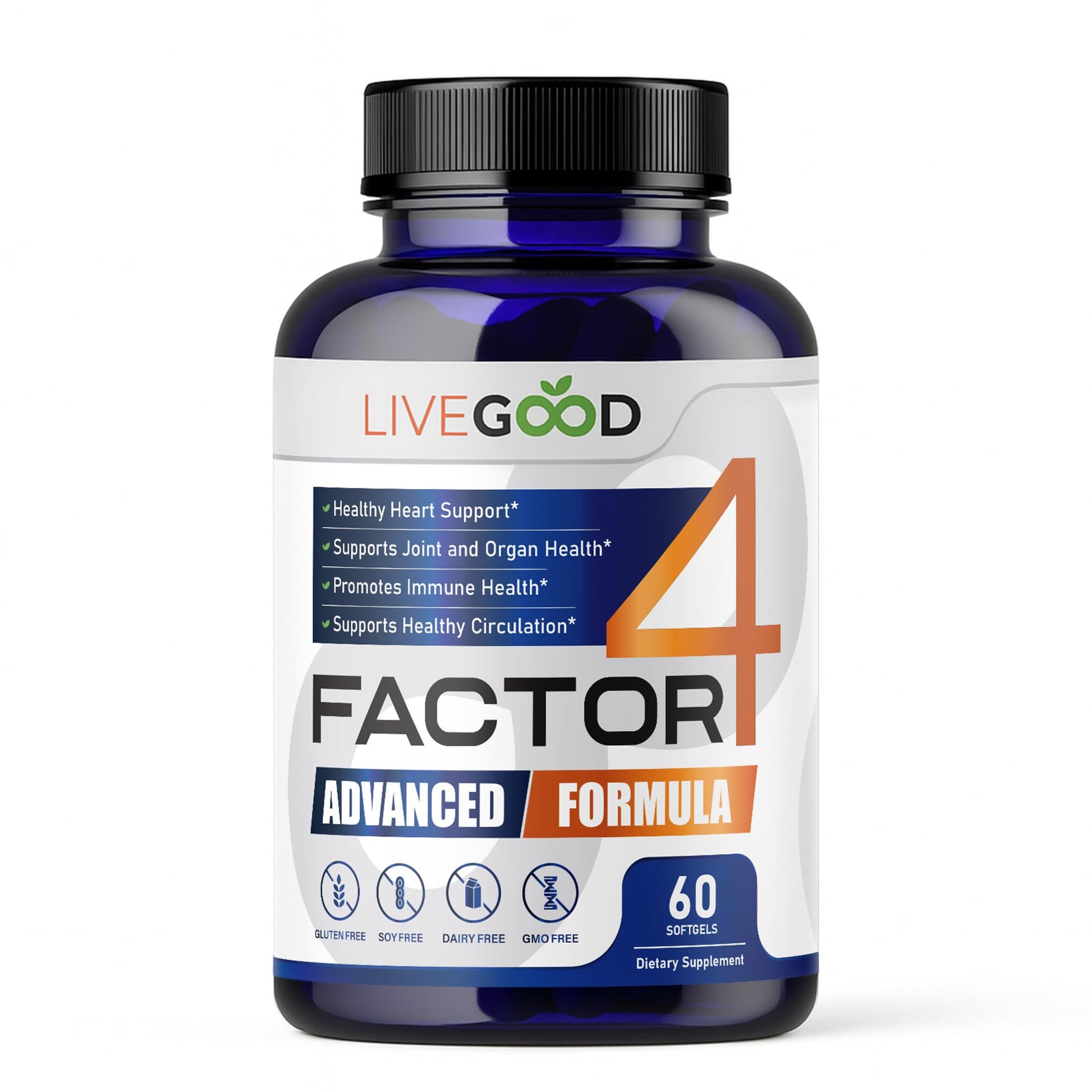 LIVEGOOD™ Factor 4, Omega 3 Fish Oil with EPA & DHA, CoQ10, and Turmeric, Advanced Q10 Coenzyme & CoQ10 Supplements, DHA Supplements for Heart, Joint & Immune Support, Made in USA, 60 Count, LIVEGOOD buy supplements canada