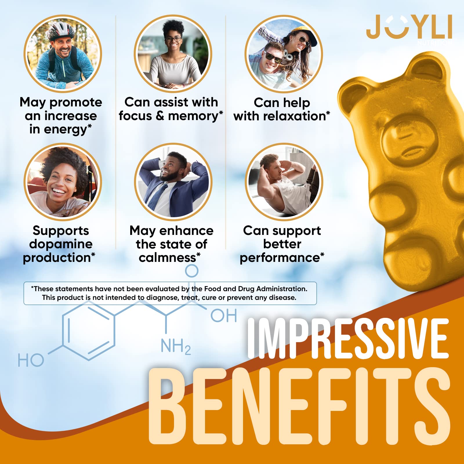 Joyli L Tyrosine Gummies 1000MG - L-Tyrosine Supplement for Kids & Adults JOYLI Nutrition buy supplements canada