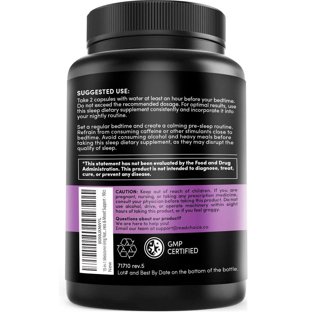 10-in-1 Melatonin Capsules - Melatonin 5mg Natural Sleep Aid for Adults MEDCHOICE buy supplements canada